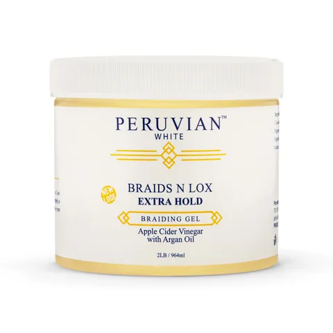 Peruvian White Braids N Lox Professional Braiding Gel Strong Hold and Superior