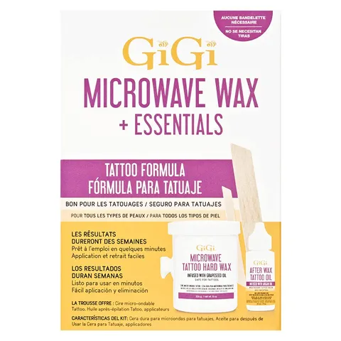 Gigi Microwave Tattoo Hard Wax Kit Hair Removal Wax for Sensitive Skin Tattoos
