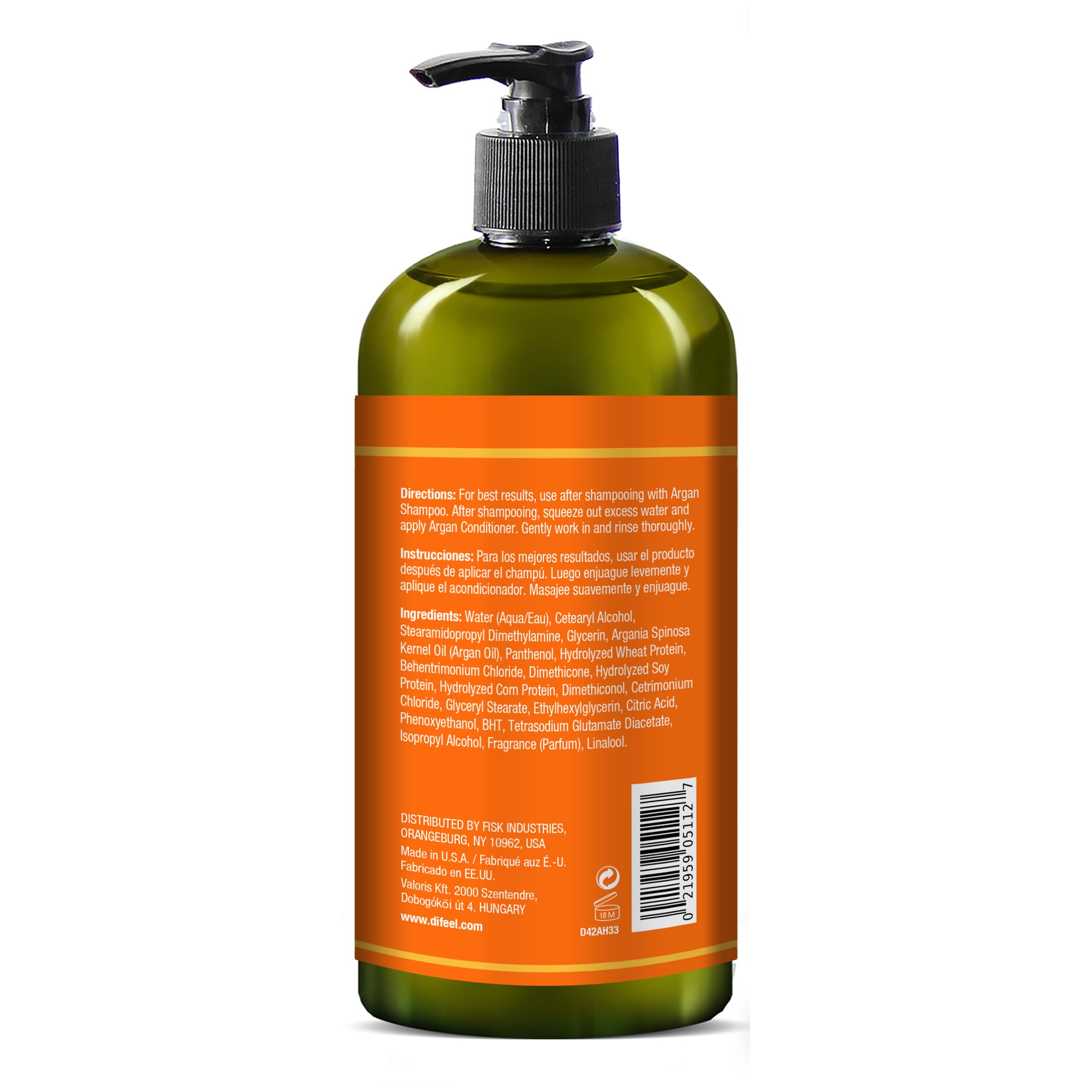 Difeel Argan Hydrating Conditioner . Natural Argan Oil Conditioner Hydrating - Thumbnail 2