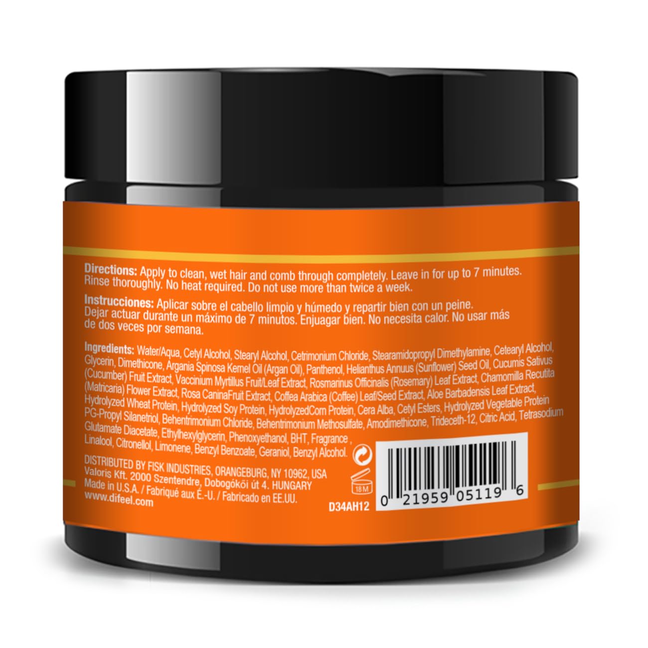 Difeel Argan Hydrating Hair Mask . Deep Hair Treatment for Dry Hair Deep Hair