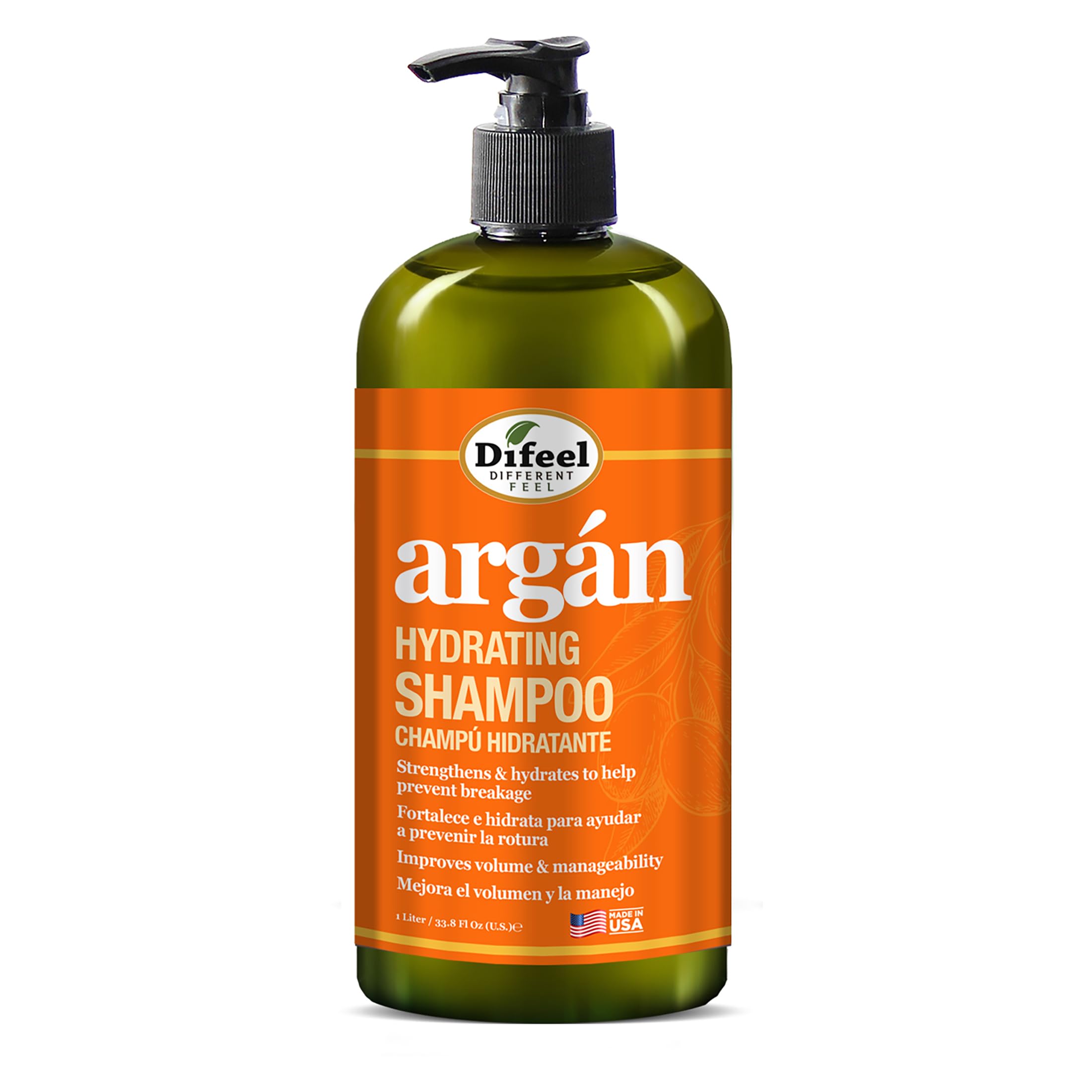 Difeel Argan Hydrating Shampoo . Natural Sulfate Free Argan Oil Shampoo for