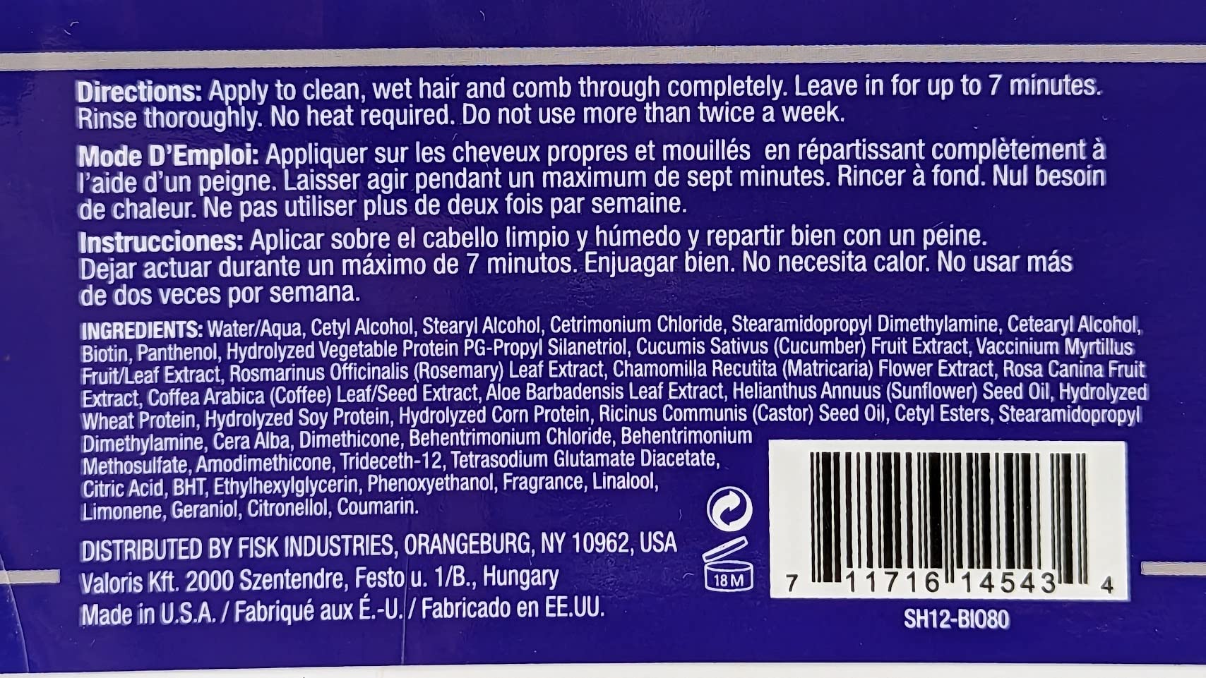 Difeel Pro Growth Biotin Hair Mask . Hair Mask for Hair Loss 12 oz