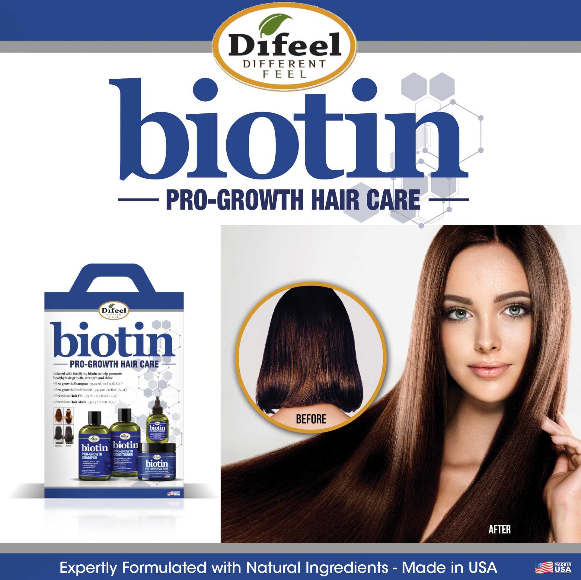 Difeel Elevated Biotin Pro Growth Leave In Conditioning . 8 oz - Thumbnail 3