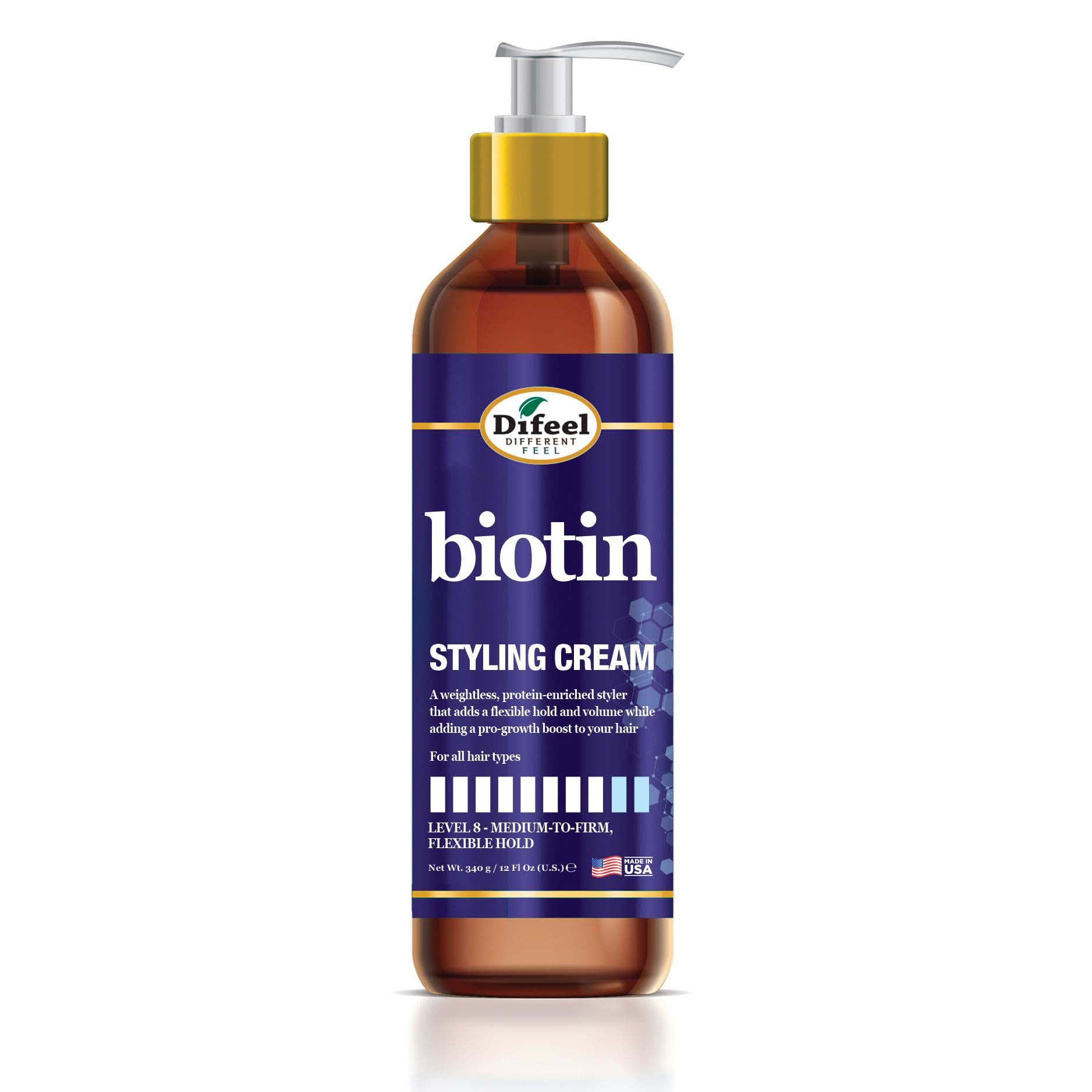 Difeel Biotin Styling Cream Level 8:medium To Firm Flexible Hold Styling Cream - Thumbnail 3