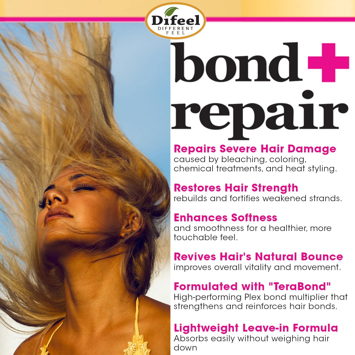 Difeel Bond Repair Leave In Hair Treatment for Severely Damaged Hair . Deep - Thumbnail 3