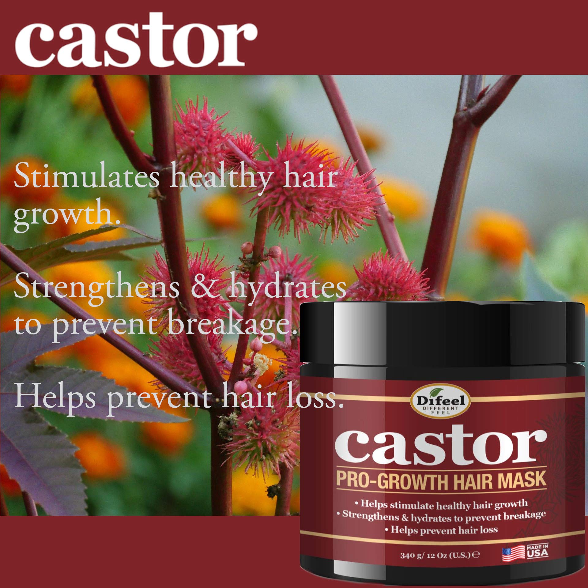 Difeel Castor Pro Growth Hair Mask . 12 oz - Thumbnail 2