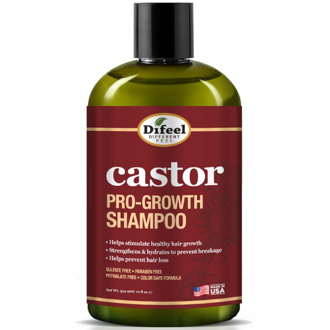 Difeel Castor Pro Growth Shampoo . Made With Natural Castor Oil for Hair Growth