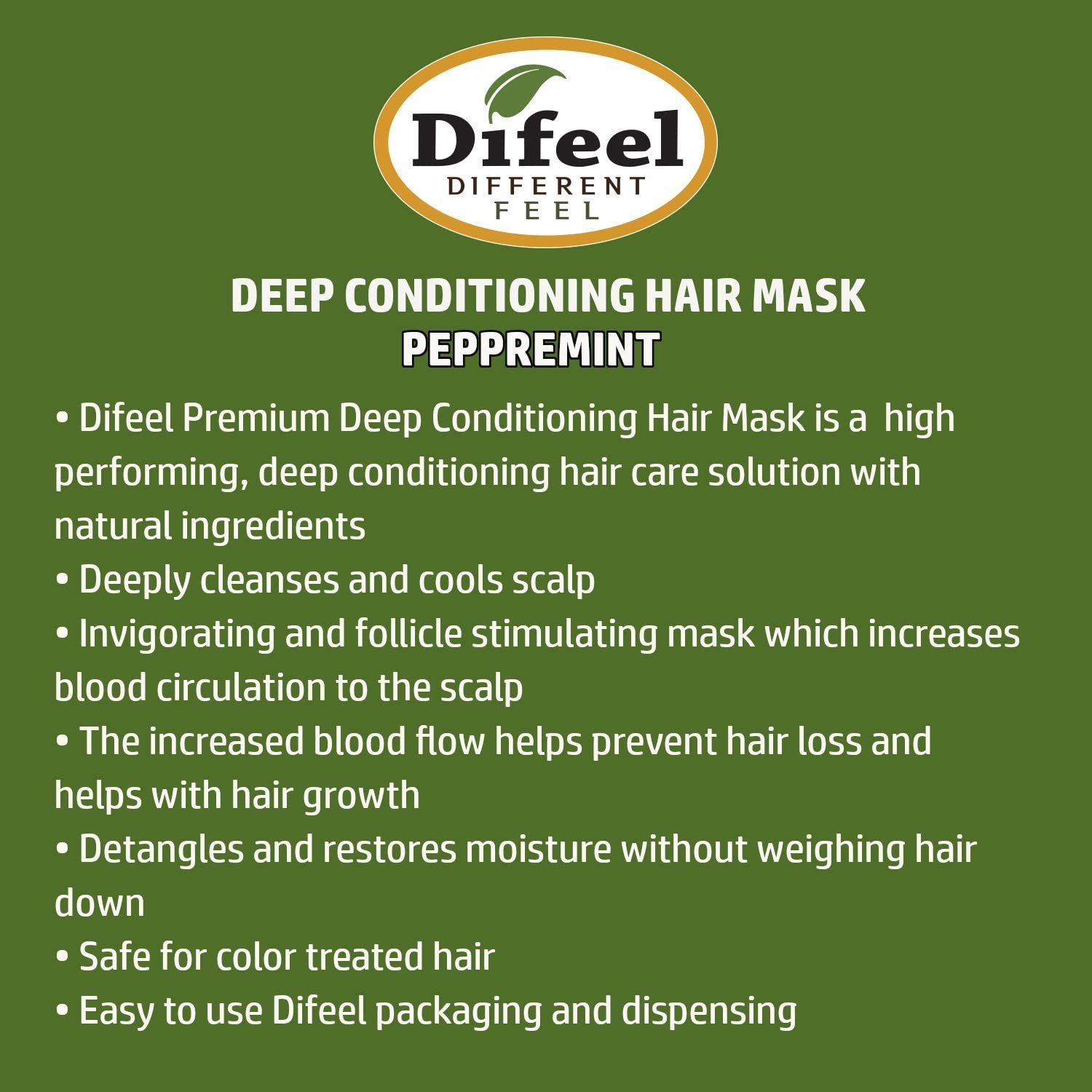 Difeel Deep Conditioning Hair Mask Peppermint Oil 1.75 oz - Thumbnail 2