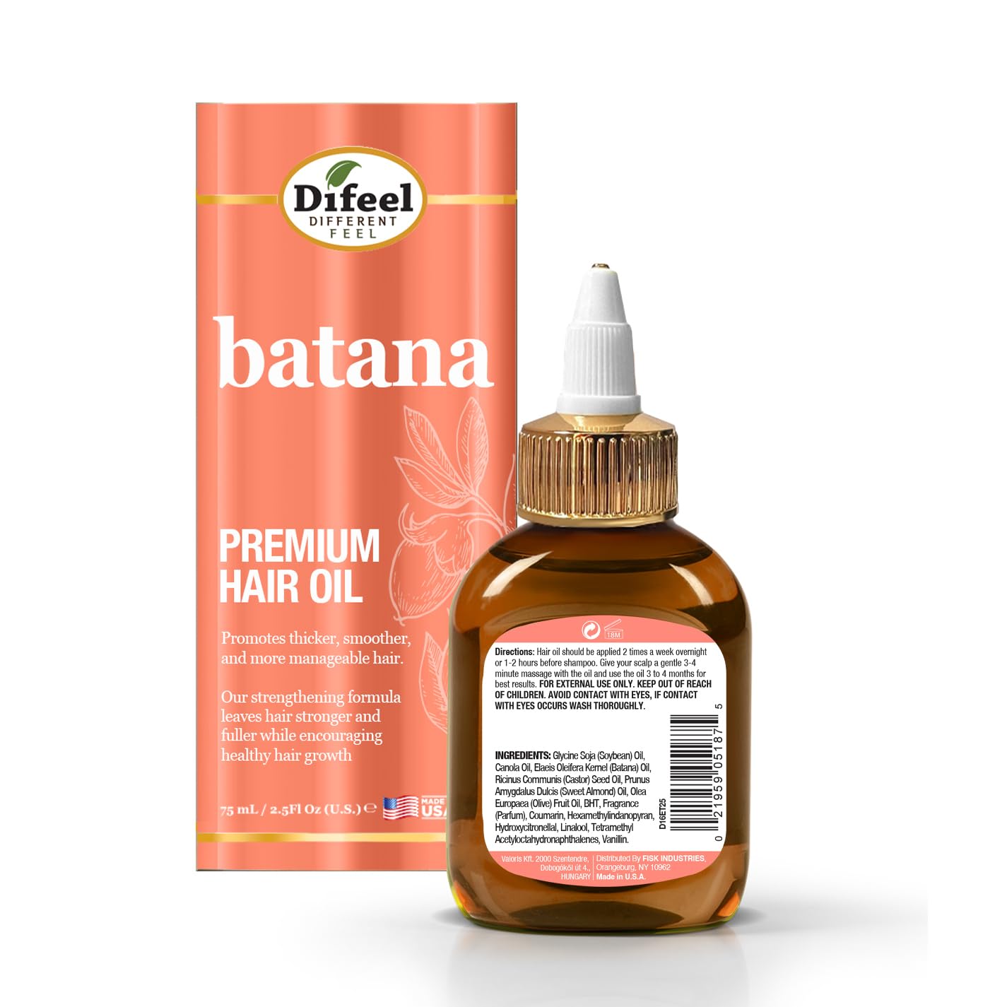 Difeel Batana Hair Oil Batana Hair Oil Nourishing Batana Hair Growth Oil 2.5 oz - Thumbnail 2