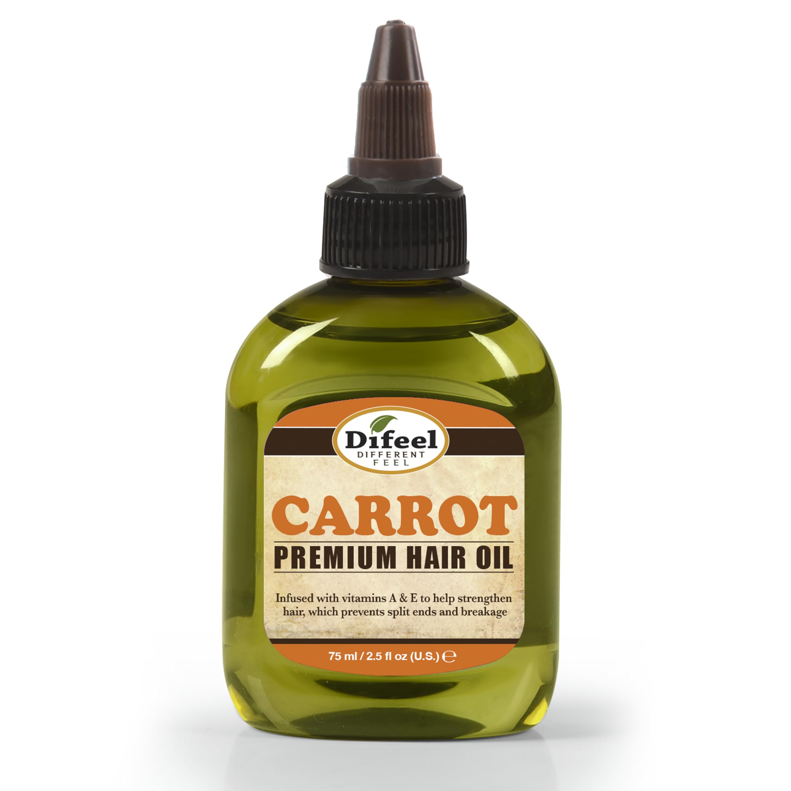 Difeel Mega Care Natural Hair Oil Carrot Oil With Vitamins A and E 2.5 oz