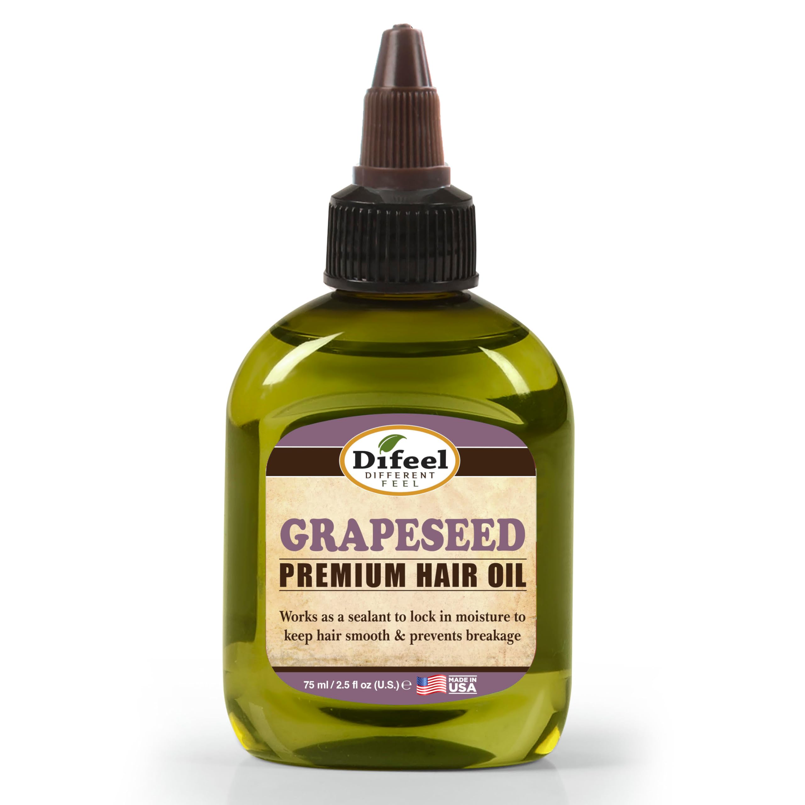 Difeel Grapeseed Hair Oil . Natural Grapeseed Oil for Hair 2.5 oz