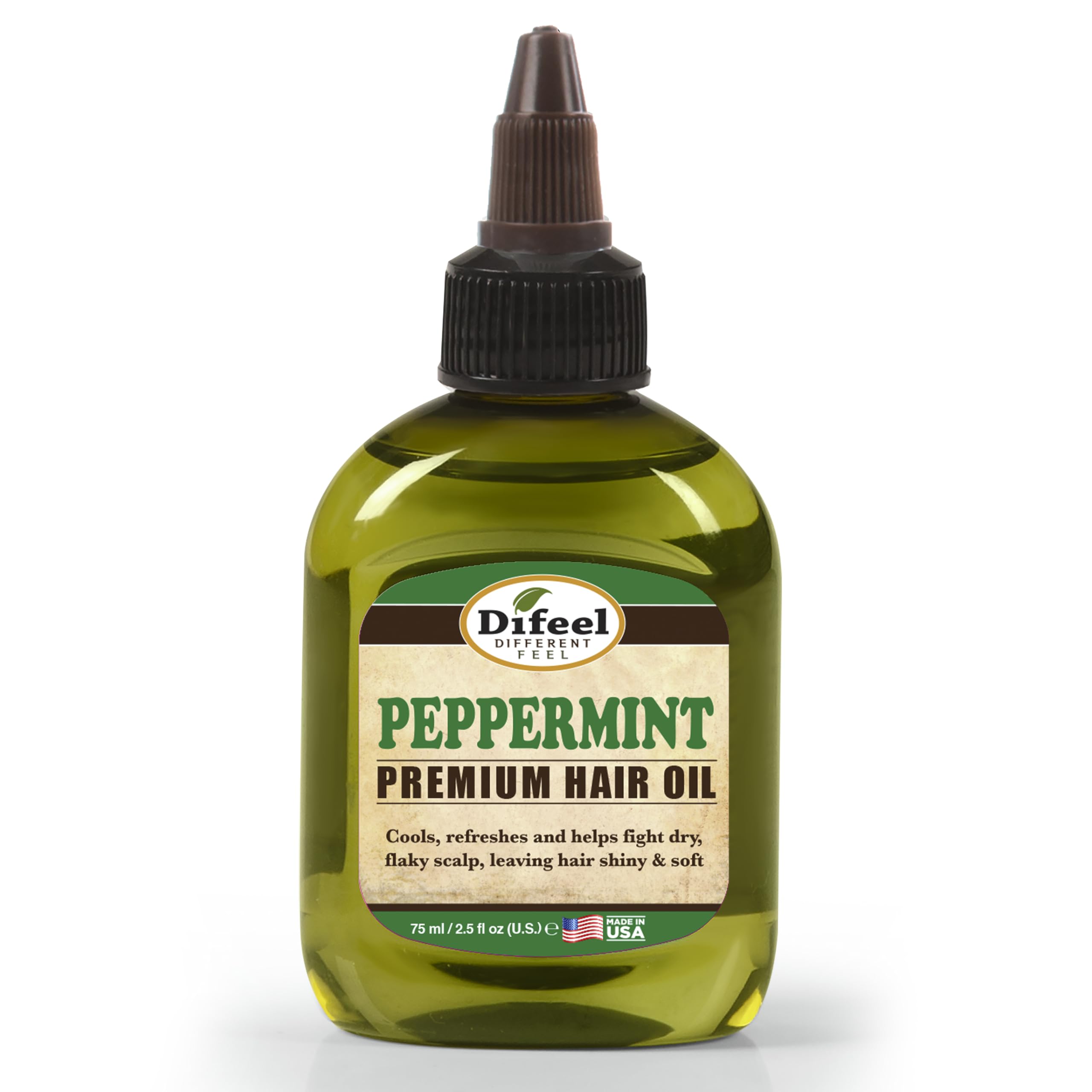 Difeel Natural Hair Oil Peppermint Oil 2.5 oz