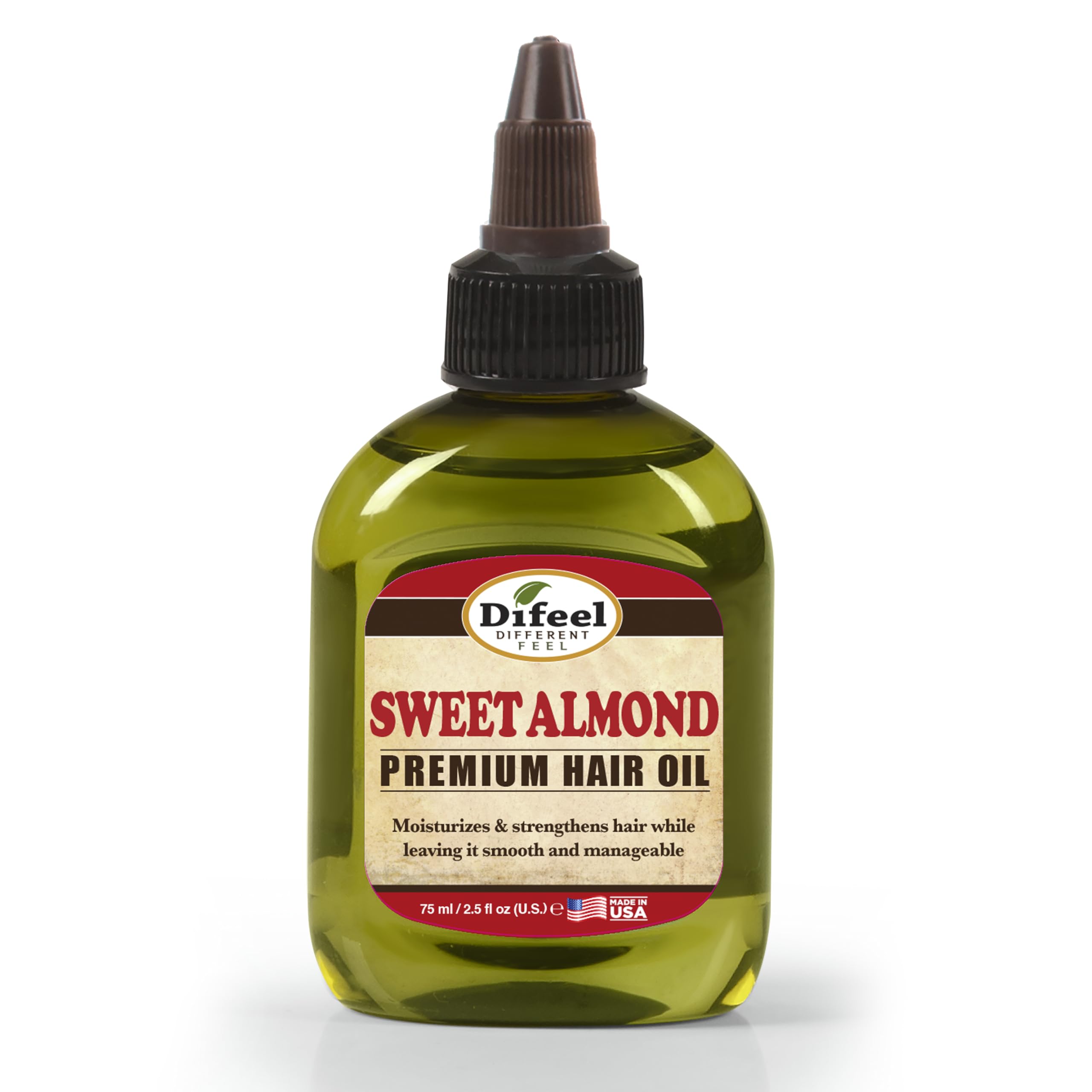 Difeel Natural Hair Care Oil Sweet Almond Oil 2.5 oz
