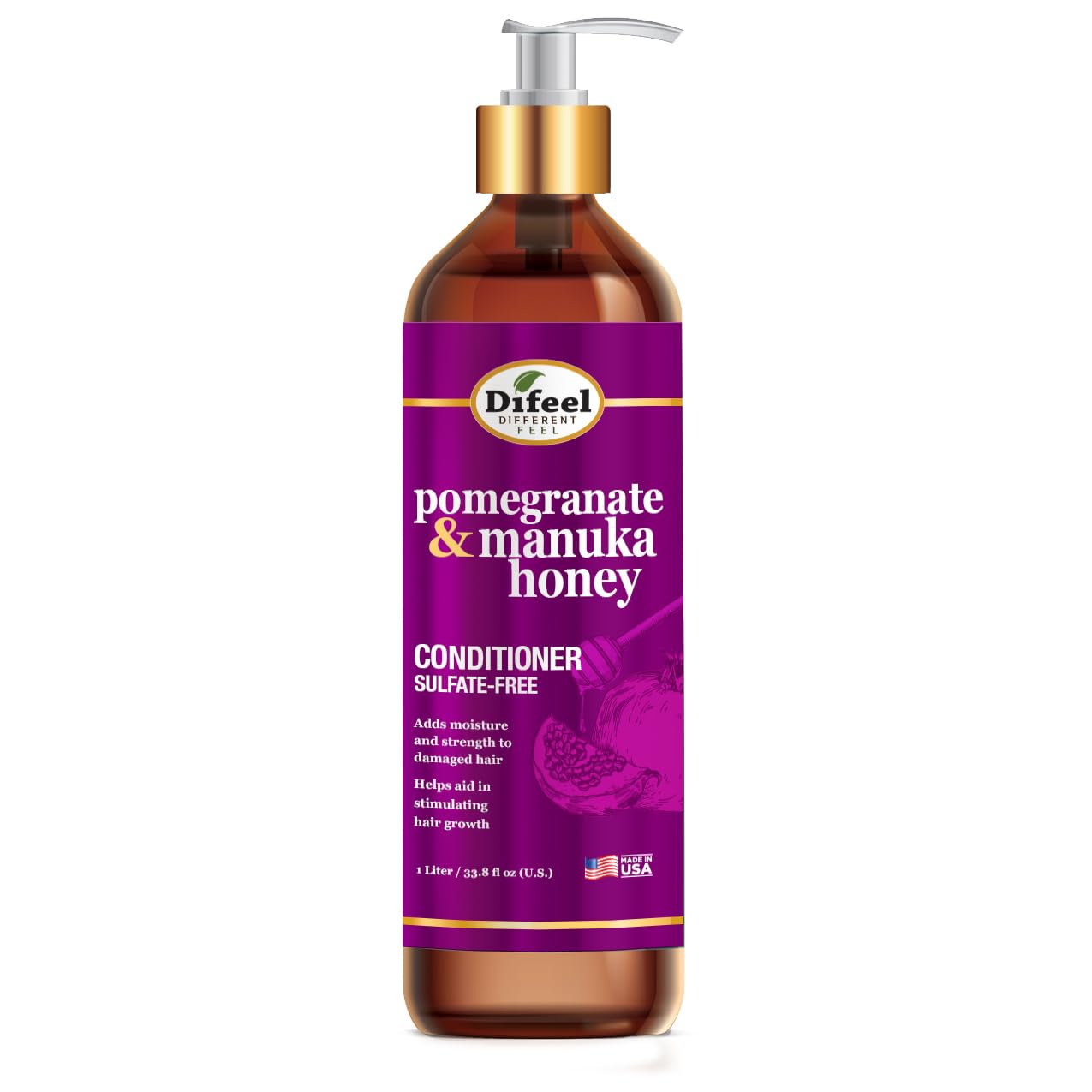 Difeel Pomegranate Manuka Honey Sulfate Free Conditioner . for Dry Damaged Hair - Thumbnail 3