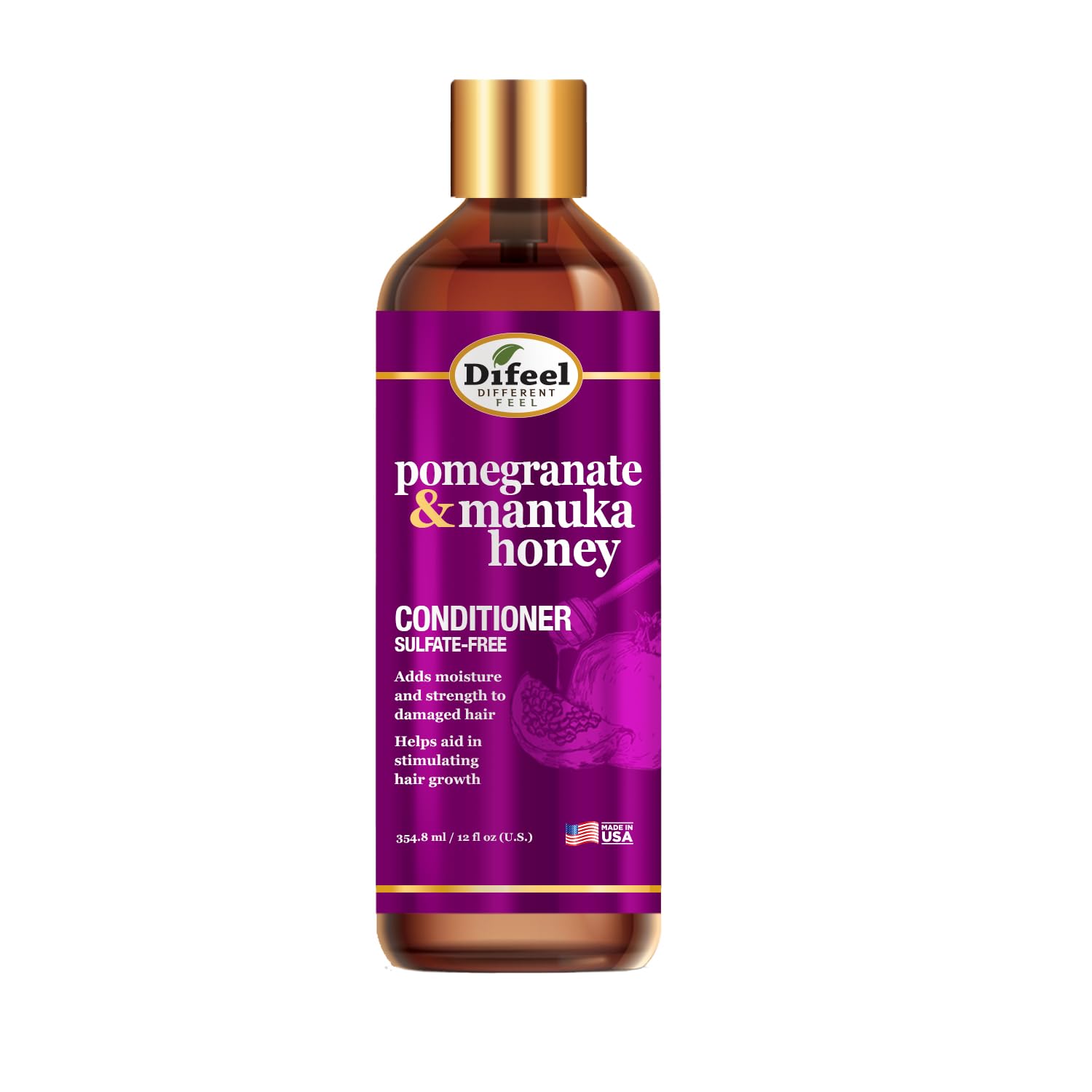 Difeel Pomegranate Manuka Honey Sulfate Free Conditioner . for Dry Damaged Hair - Thumbnail 3