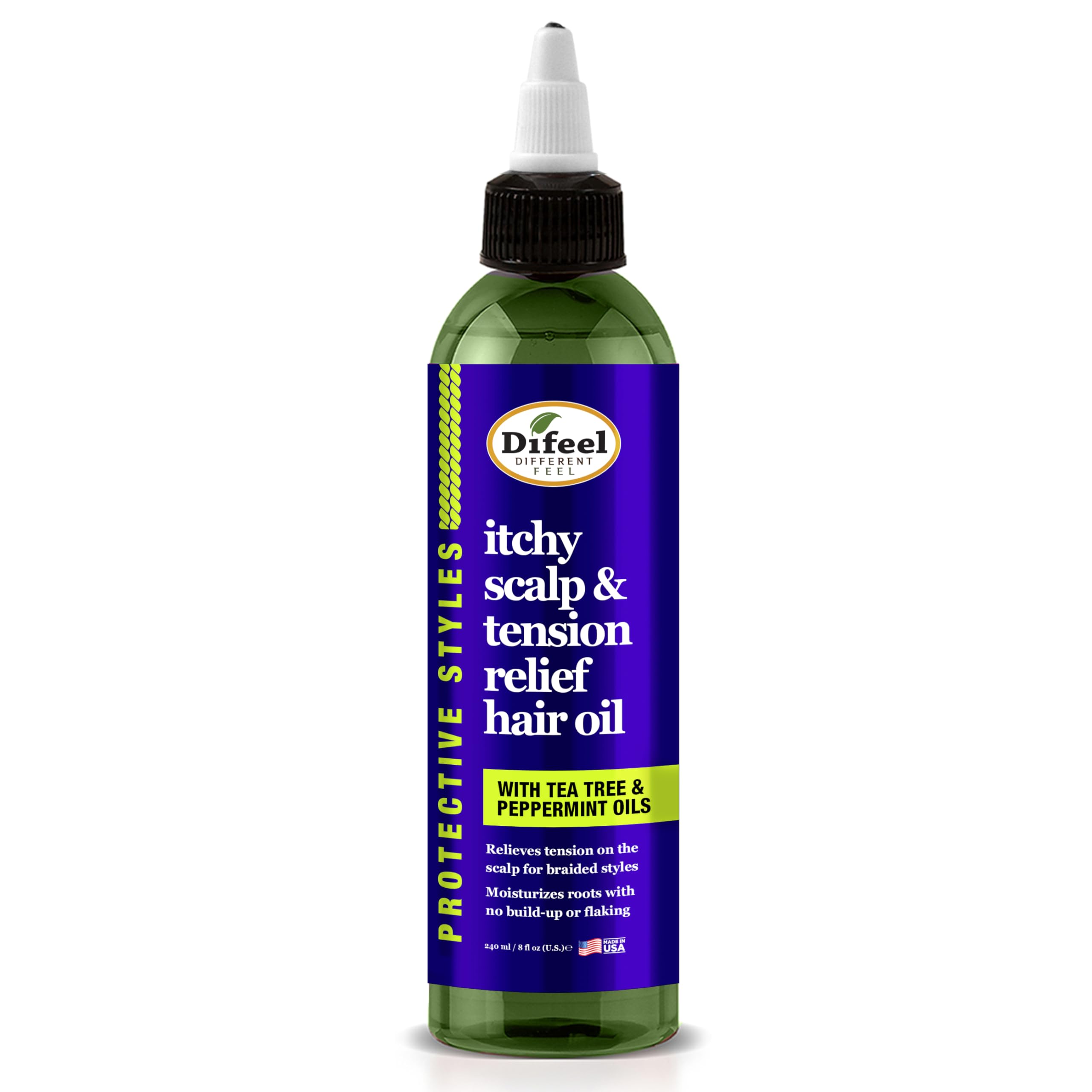 Difeel Itchy Scalp Tension Relief Hair Oil With Tea Tree Peppermint Oils for