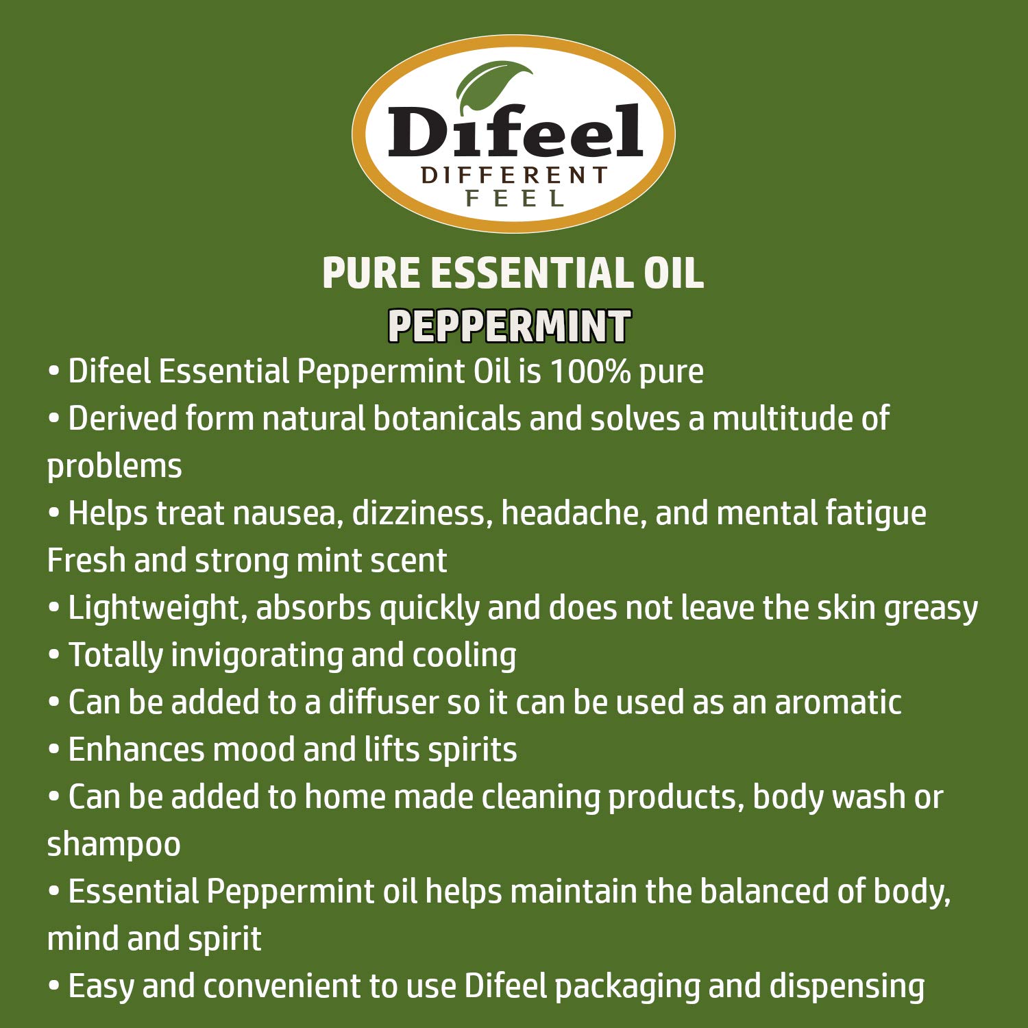 Difeel Essential Oils 100% Pure Peppermint Oil 1 oz