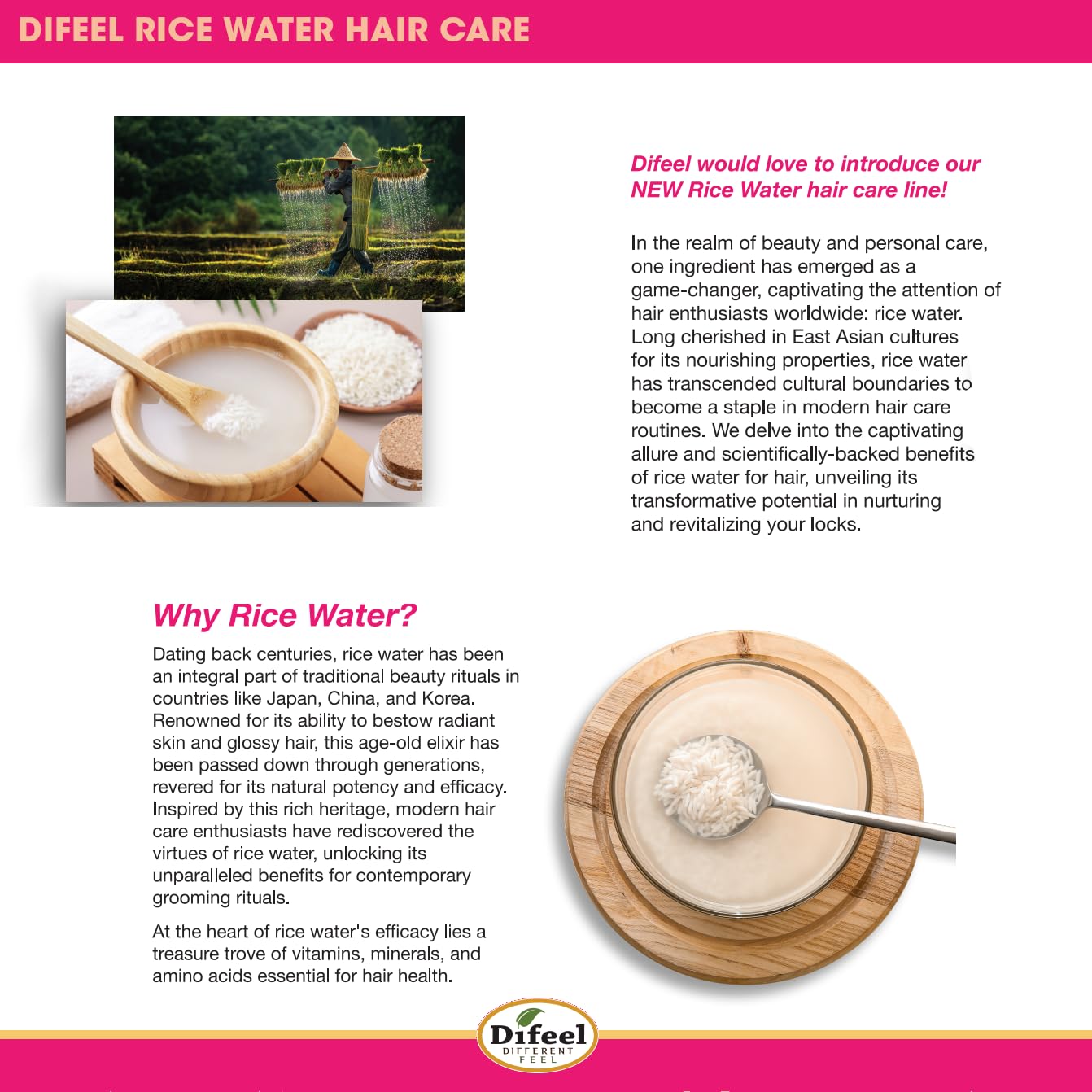 Difeel Rice Water Conditioner . Strengthening Sulfate Free Natural Hair - Thumbnail 3