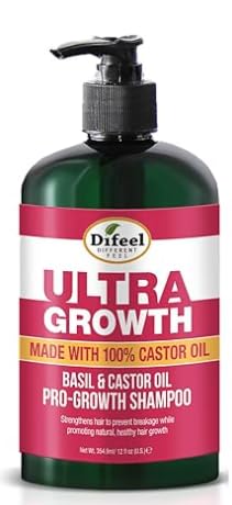 Difeel Brand Ultra Growth Shampoo Made With Basil Castor Oil Sulfate Free