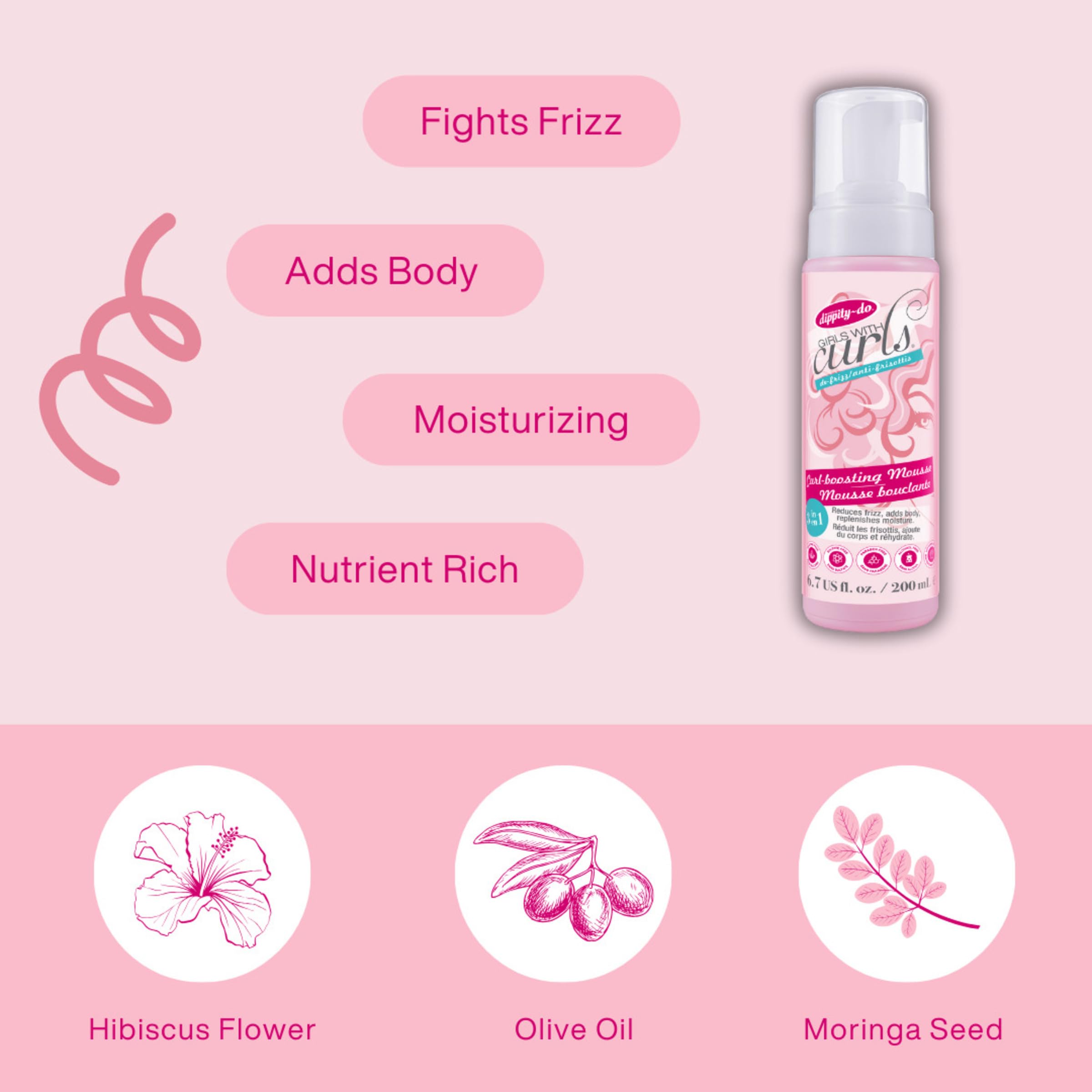 Dippity Do Girls With Curls Curl Enhancing Mousse Light 3 In 1 Defining Foaming - Thumbnail 2