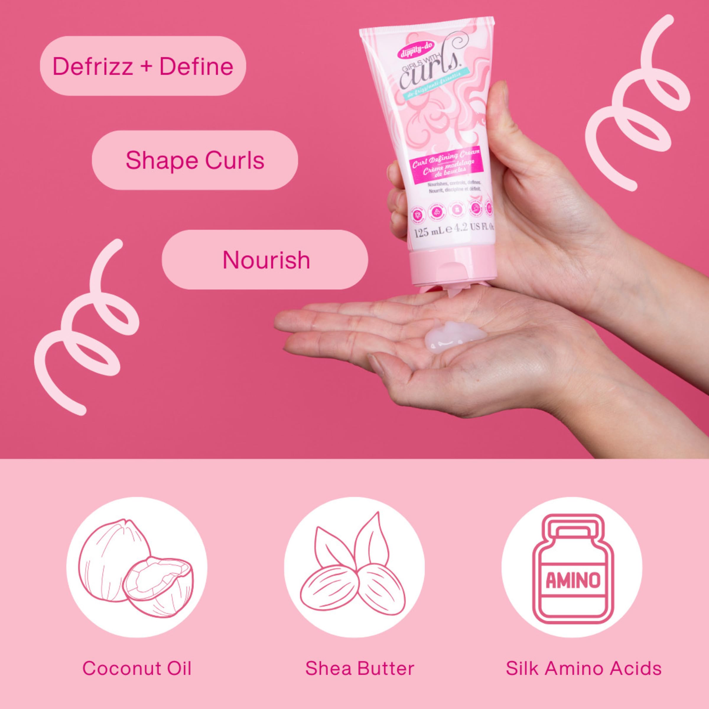 Dippity Do Girls With Curls Leave In Curl Defining Cream Anti Frizz Styling for - Thumbnail 2
