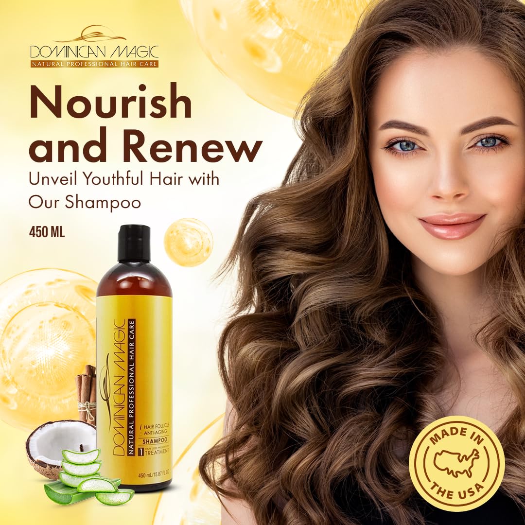 Dominican Magic Hair Follicle Anti Aging Shampoo Strenghtening Shampoo With - Thumbnail 2