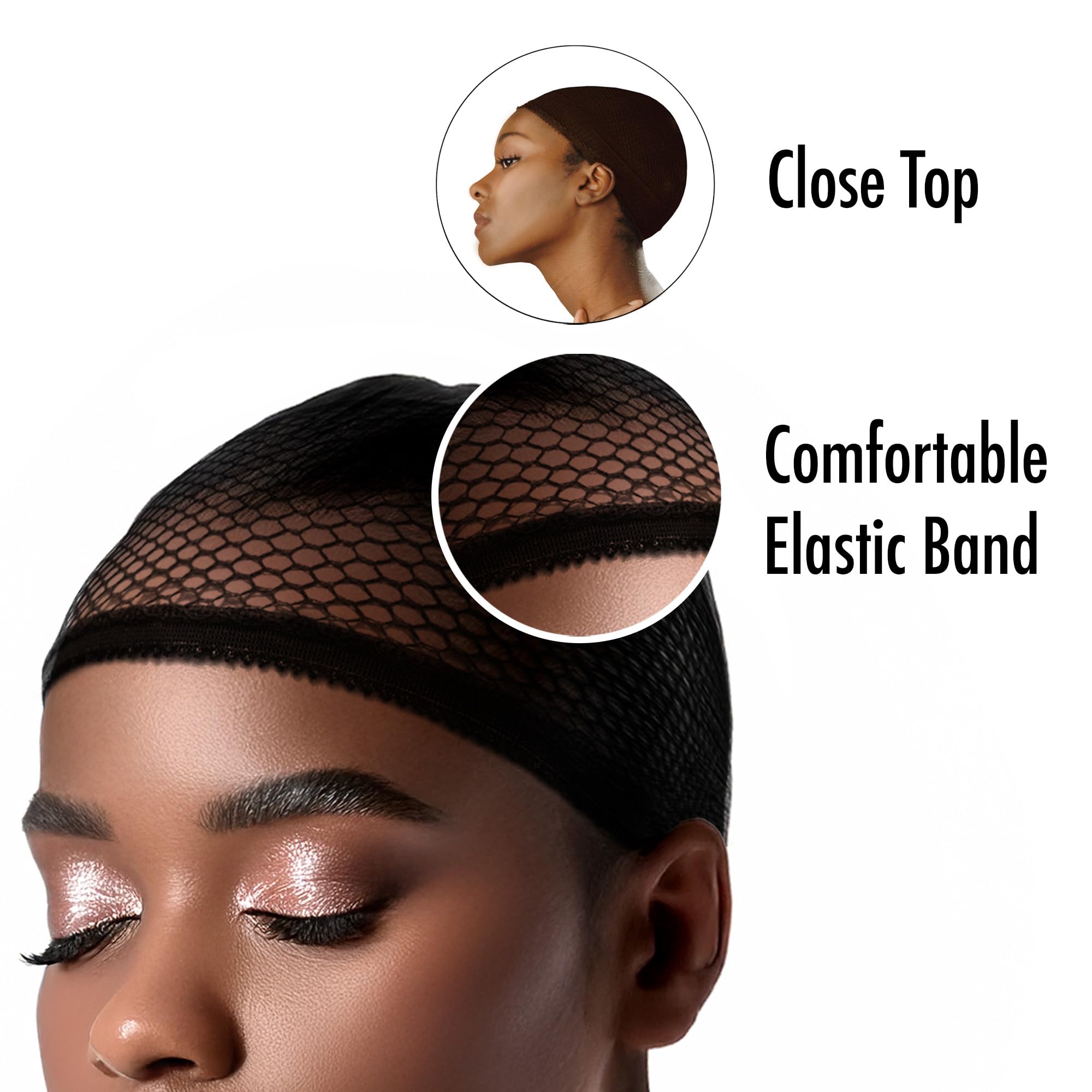 Donna Collection Closed Top Weaving Net Black Cap - Thumbnail 2