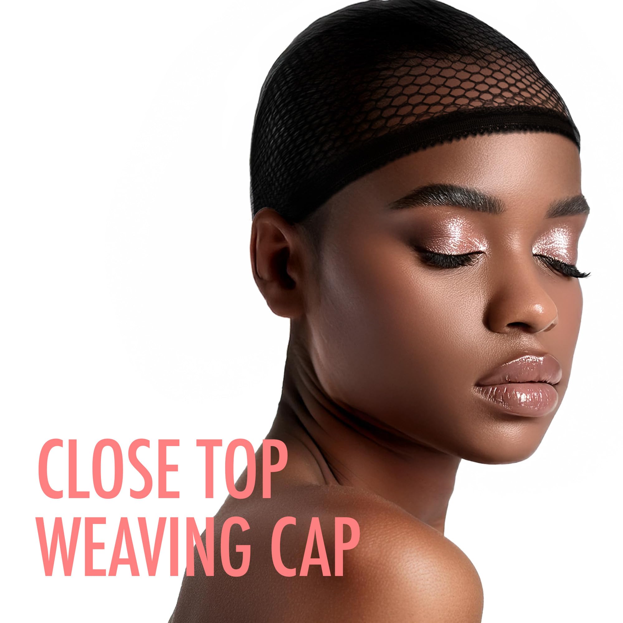 Donna Collection Closed Top Weaving Net Black Cap - Thumbnail 3