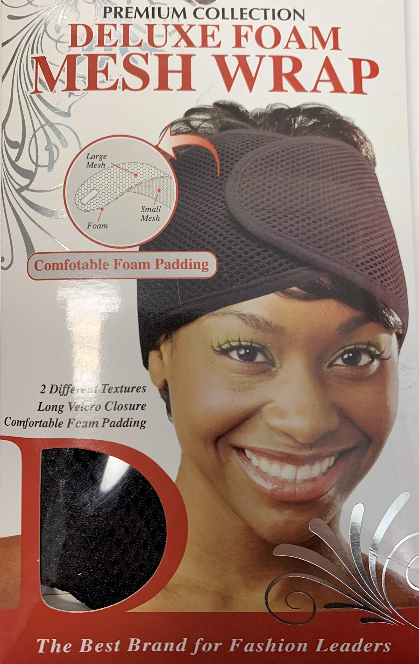 Donna Collection Deluxe Foam Mesh Hair Wrap Black For Women