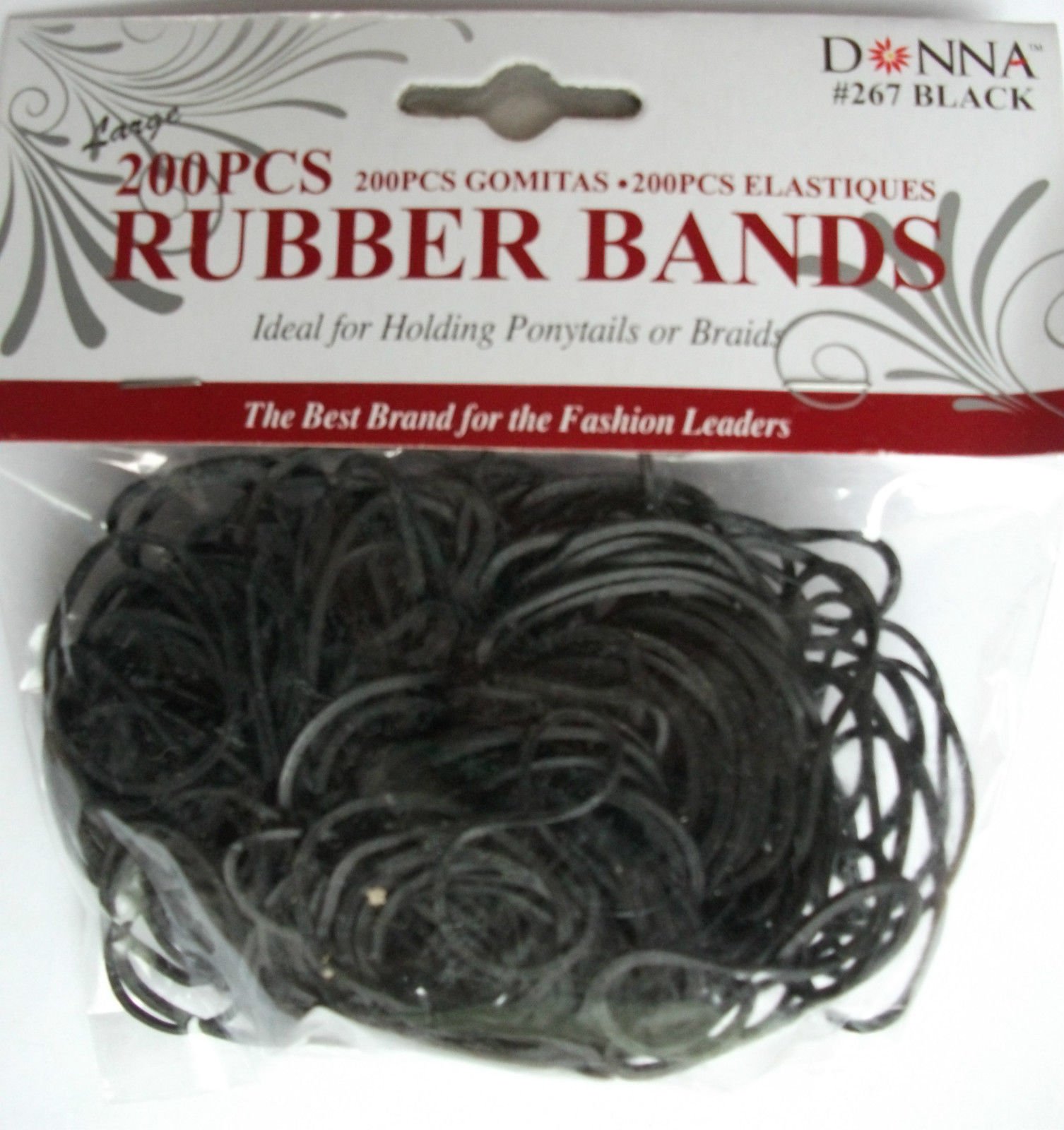 Donna Collection Elastic Bands Black 200 Count