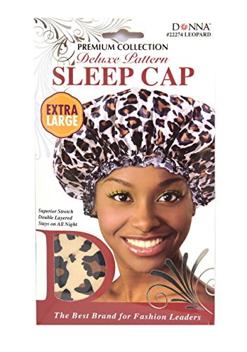 Donna Collection Deluxe Pattern Extra Large Sleep Cap Leopard Pattern - Thumbnail 2