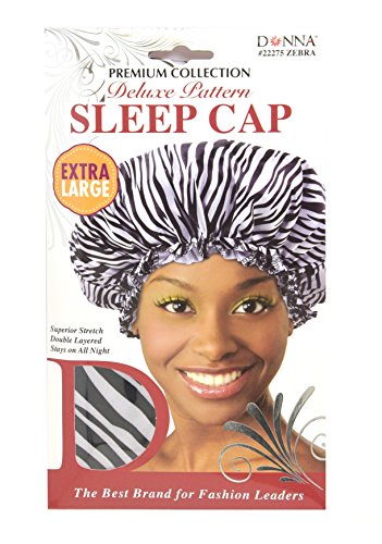 Donna Collection Deluxe Pattern Extra Large Sleep Cap Zebra Pattern - Thumbnail 2