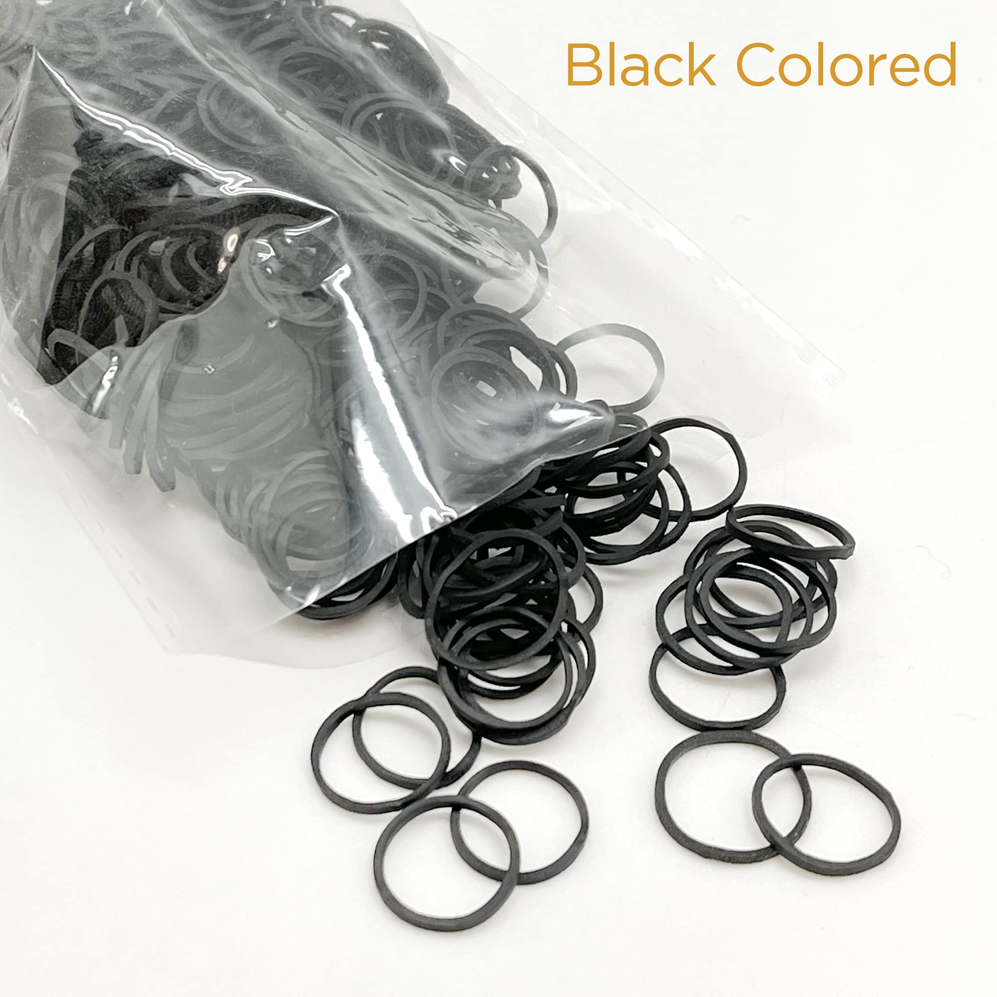 Donna 500pcs Elastic Bands Rubber Bands Hair Bands for Kid Hair Hair Ties Black - Thumbnail 3
