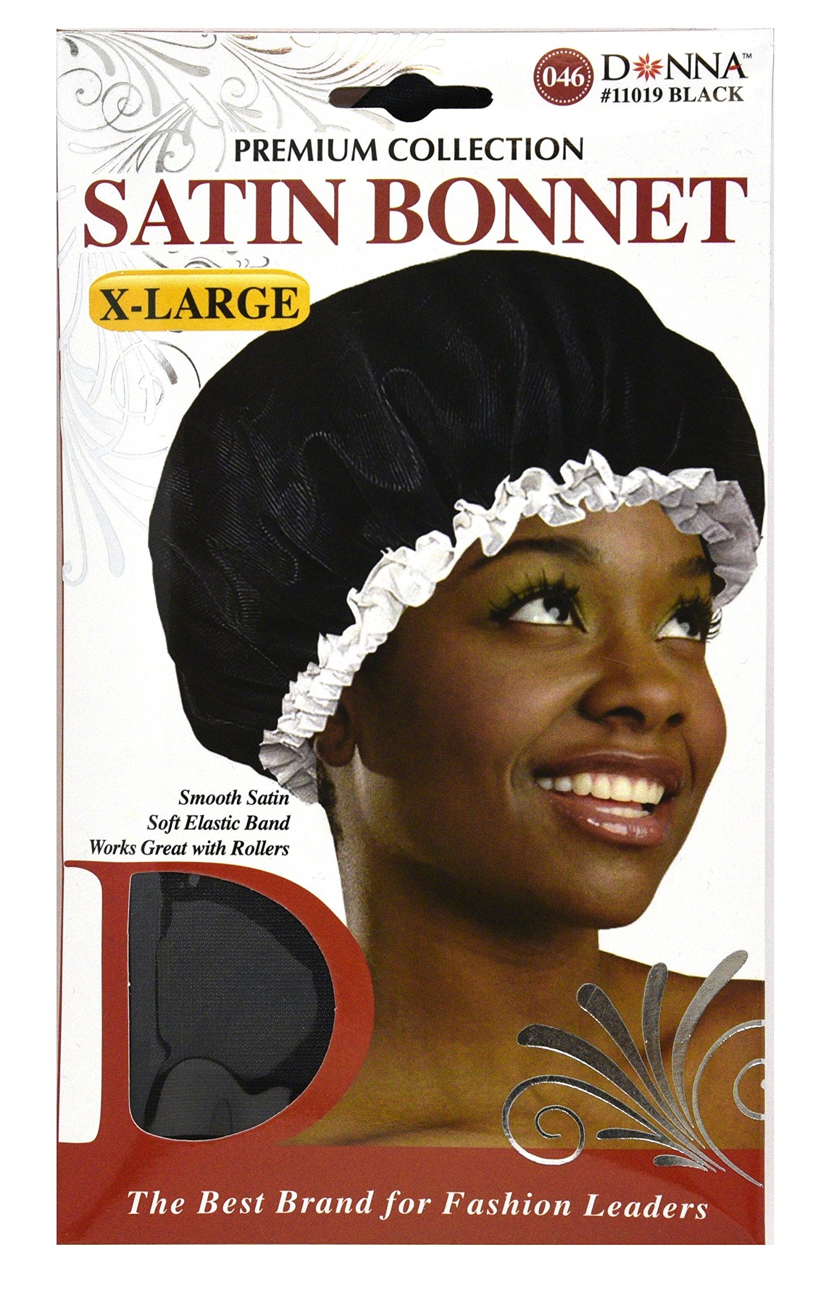 Donna Collection X Large Black Satin Bonnet
