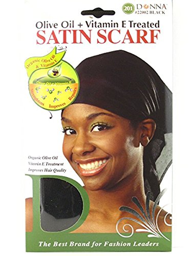Donna Collection Olive Oil Vitamin E Treated Satin Scarf Black 24 Months