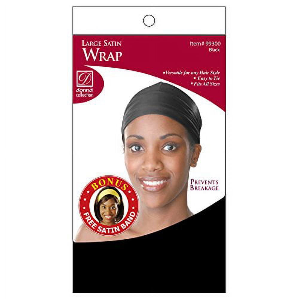 Donna Satin Wrap Black Large 1 Ct