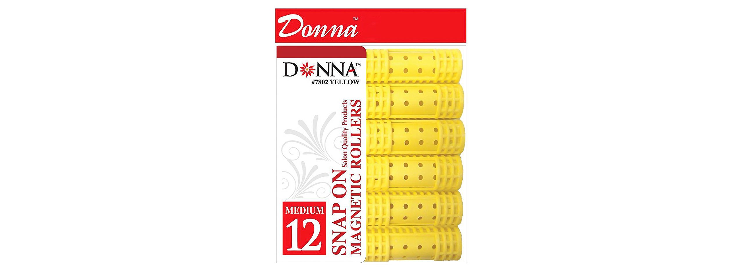 Donna Collection Snap On Magnetic Rollers Medium Yellow