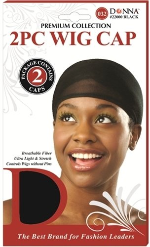 Donna Collection Wig Cap Black 2 Count