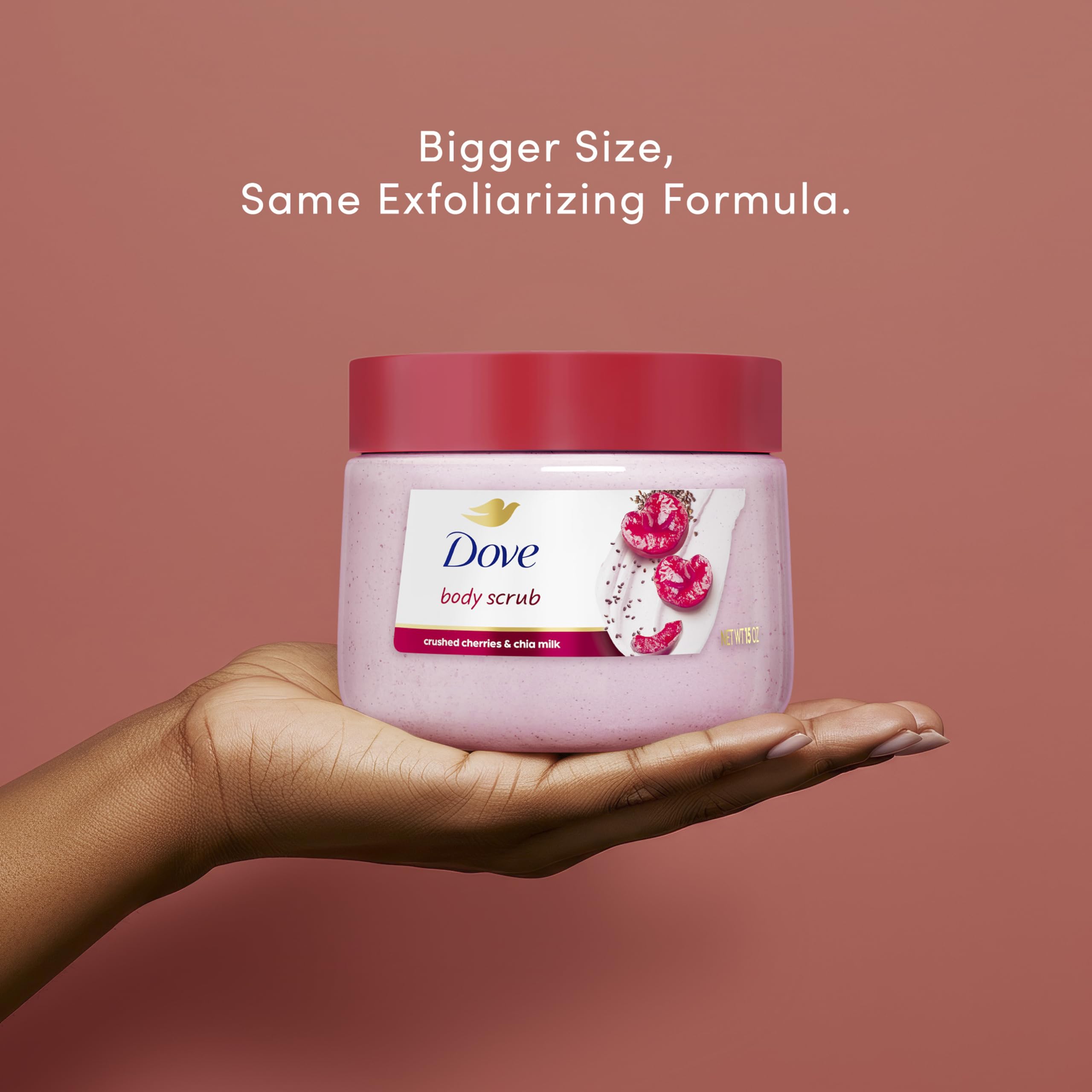 Dove Cherry Chia Milk Body Scrub Exfoliates and Deeply Nourishes for Smooth - Thumbnail 3