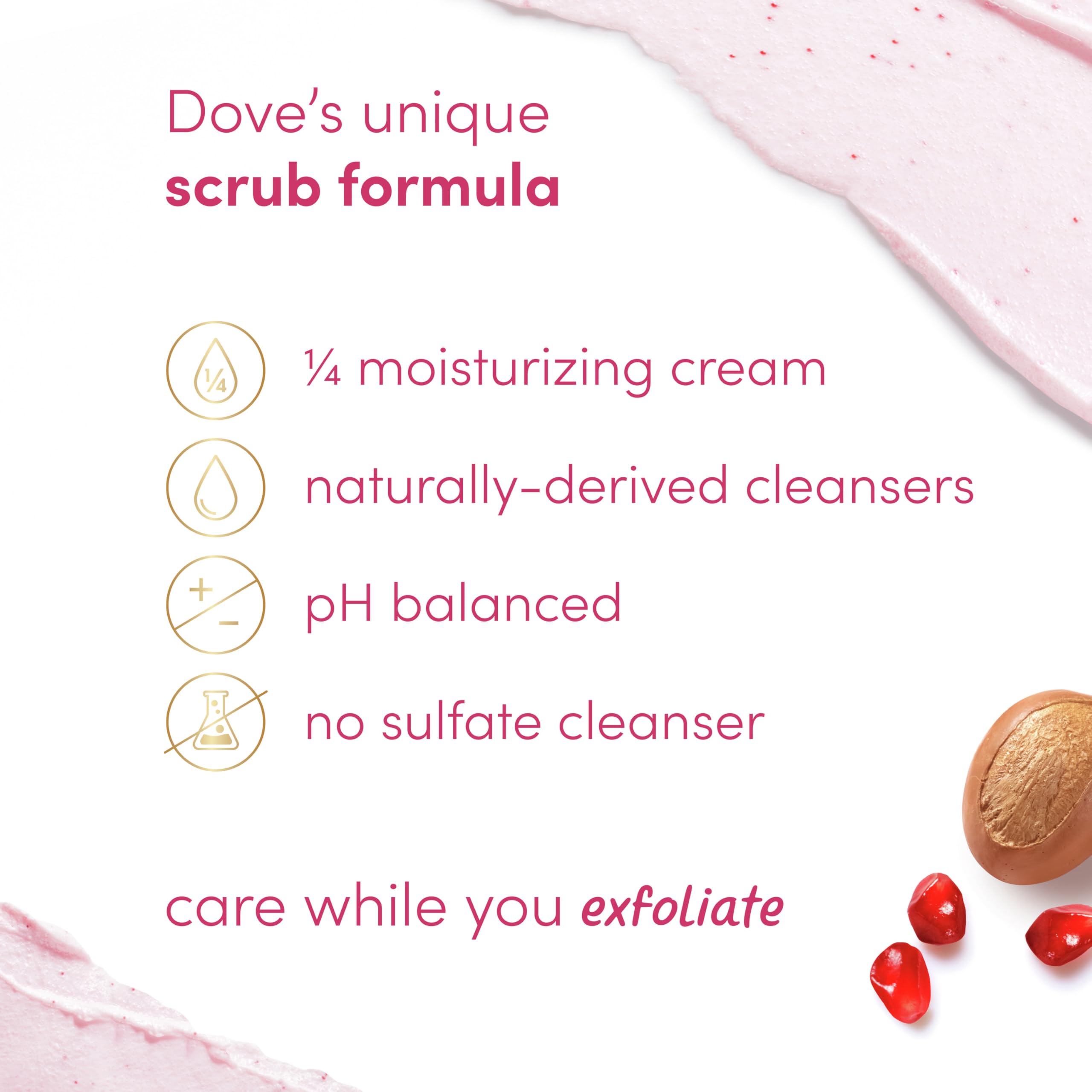 Dove Pomegranate Shea Butter Body Scrub Exfoliates and Deeply Nourishes for - Thumbnail 3