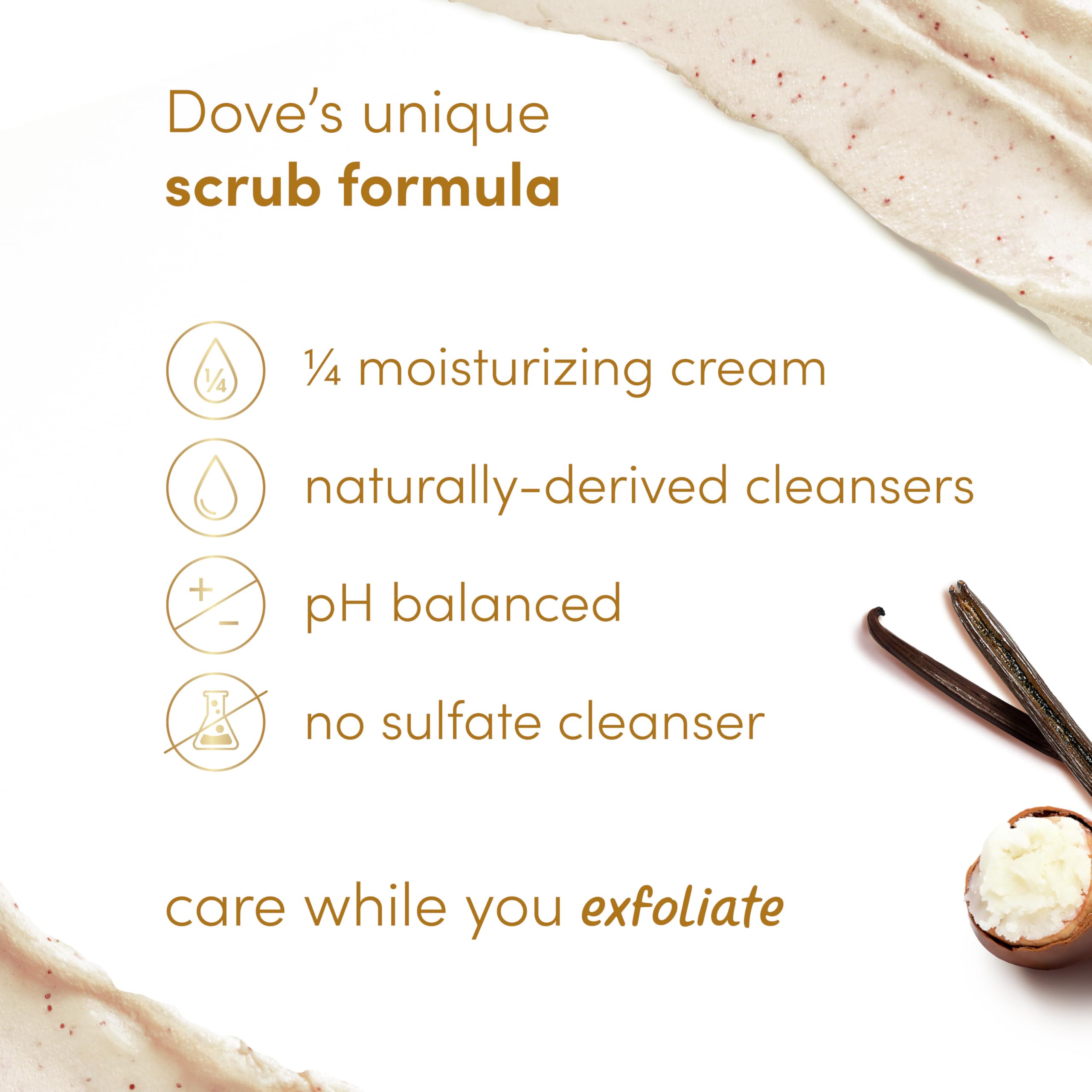 Dove Vanilla Sugar Shea Butter Body Scrub Exfoliates and Deeply Nourishes for - Thumbnail 2