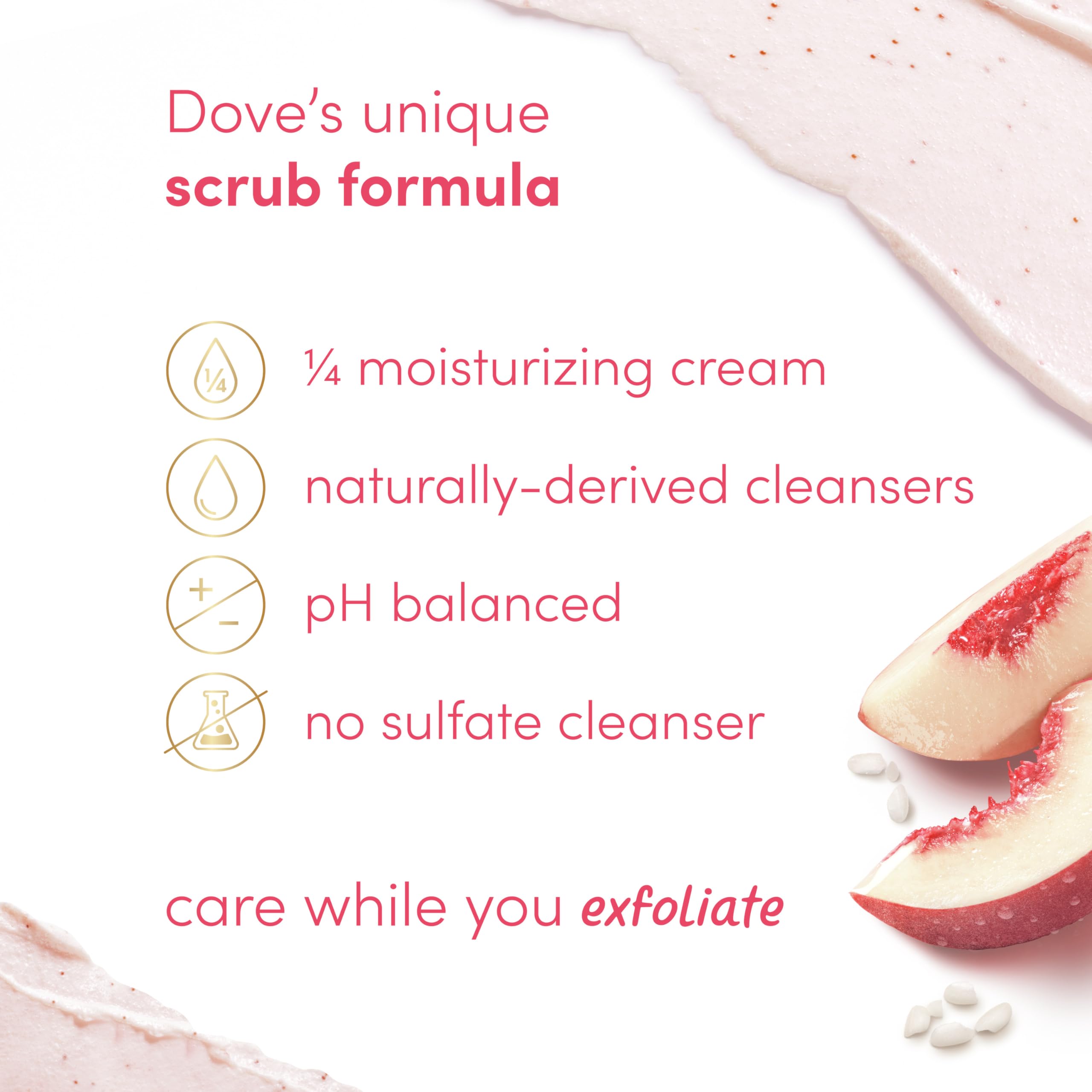 Dove White Peach Crushed Rice Body Scrub Exfoliates and Deeply Nourishes for - Thumbnail 2