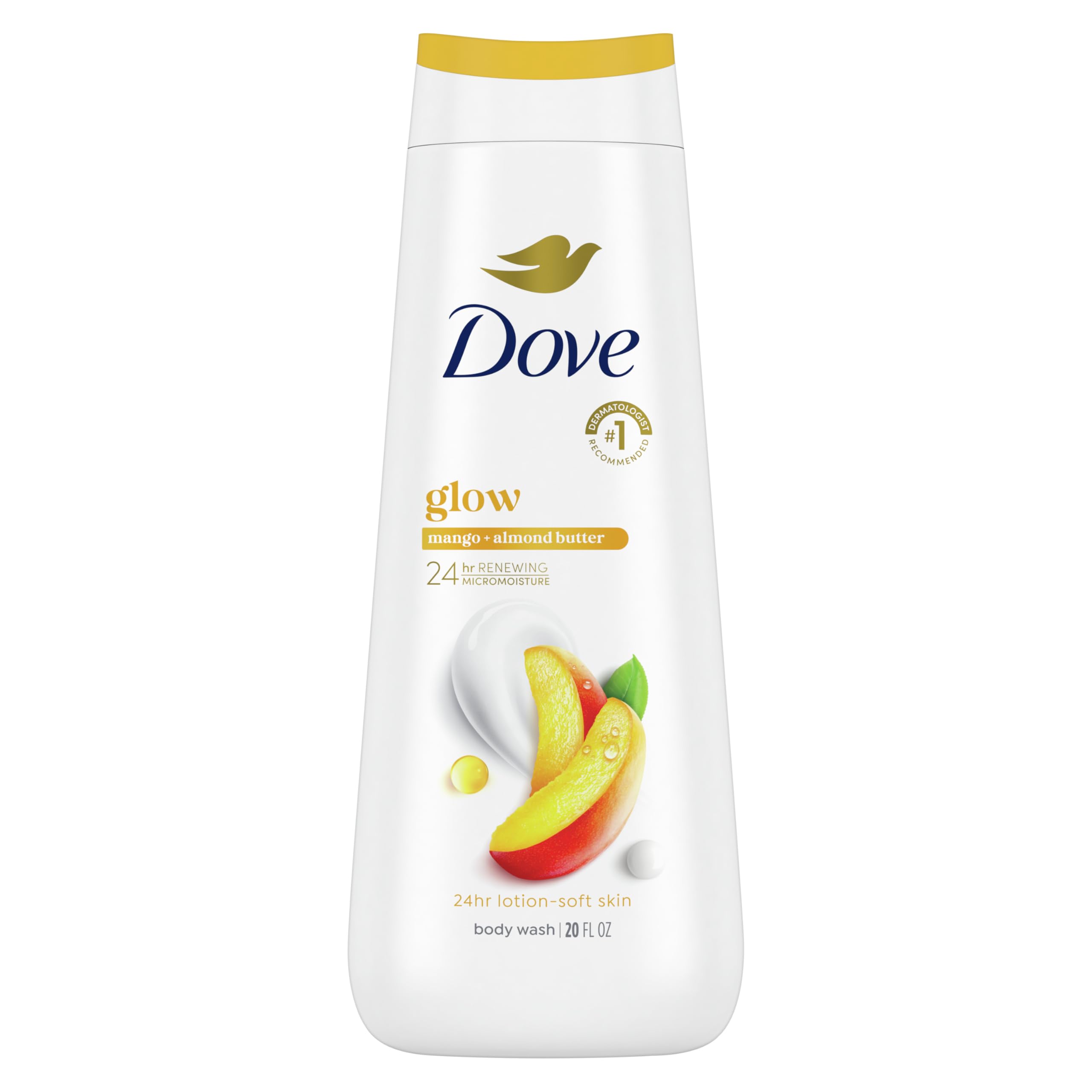 Dove Body Wash Glow Mango Almond Butter for 24hr Lotion Soft Skin Moisturizing