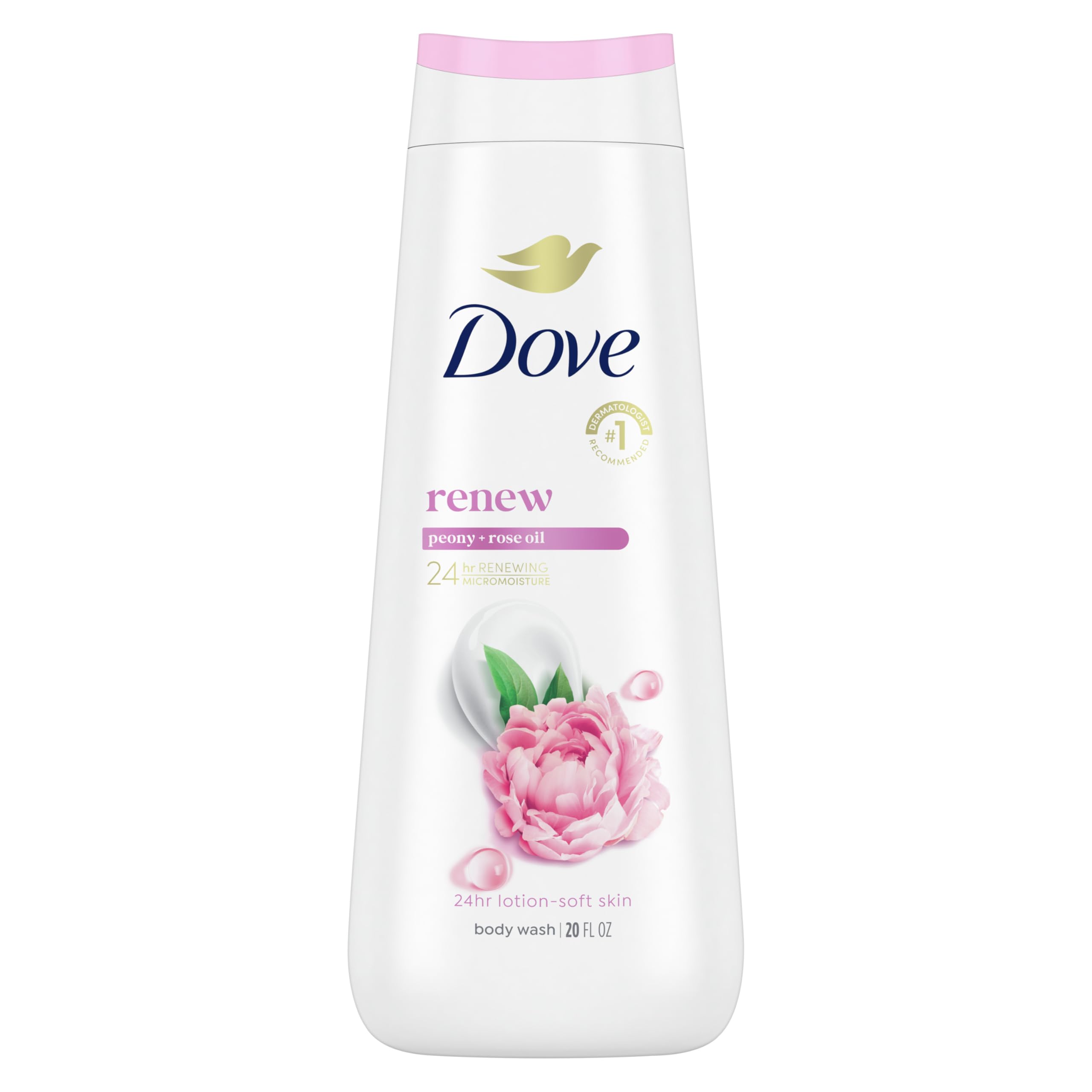 Dove Body Wash Renew Peony Rose Oil for 24hr Lotion Soft Skin Moisturizing Skin