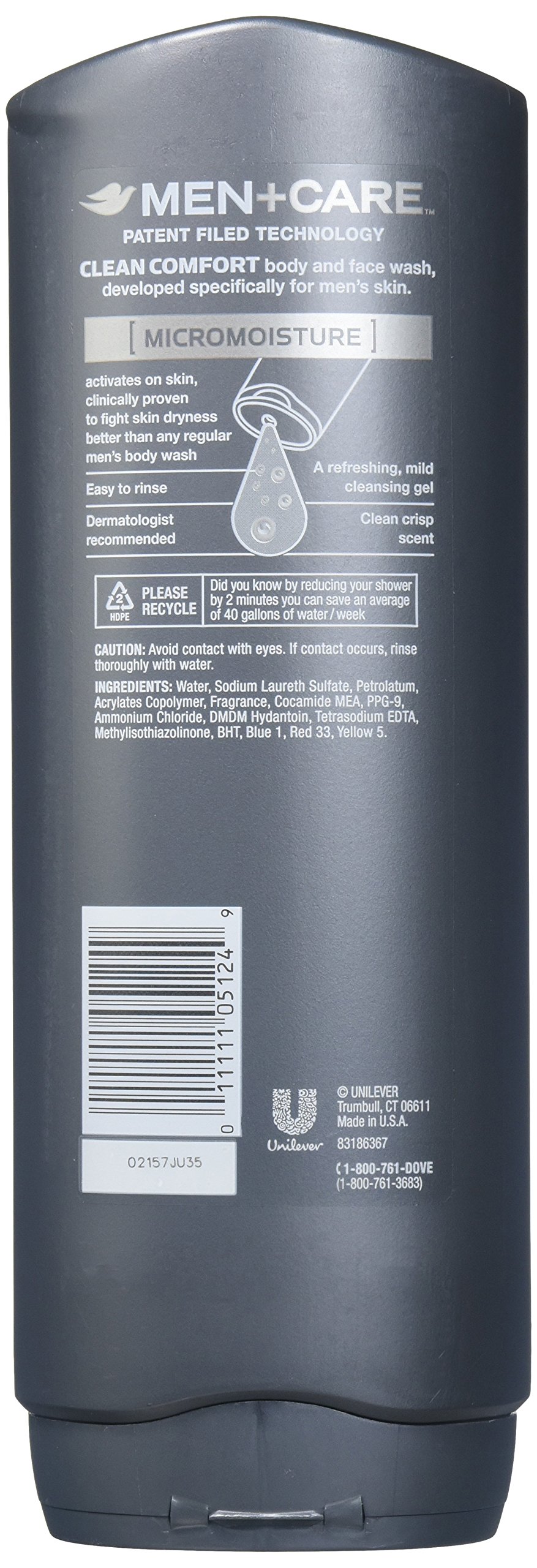 Dove Men +care Body and Face Wash Clean Comfort 2 Pk 18 oz - Thumbnail 2