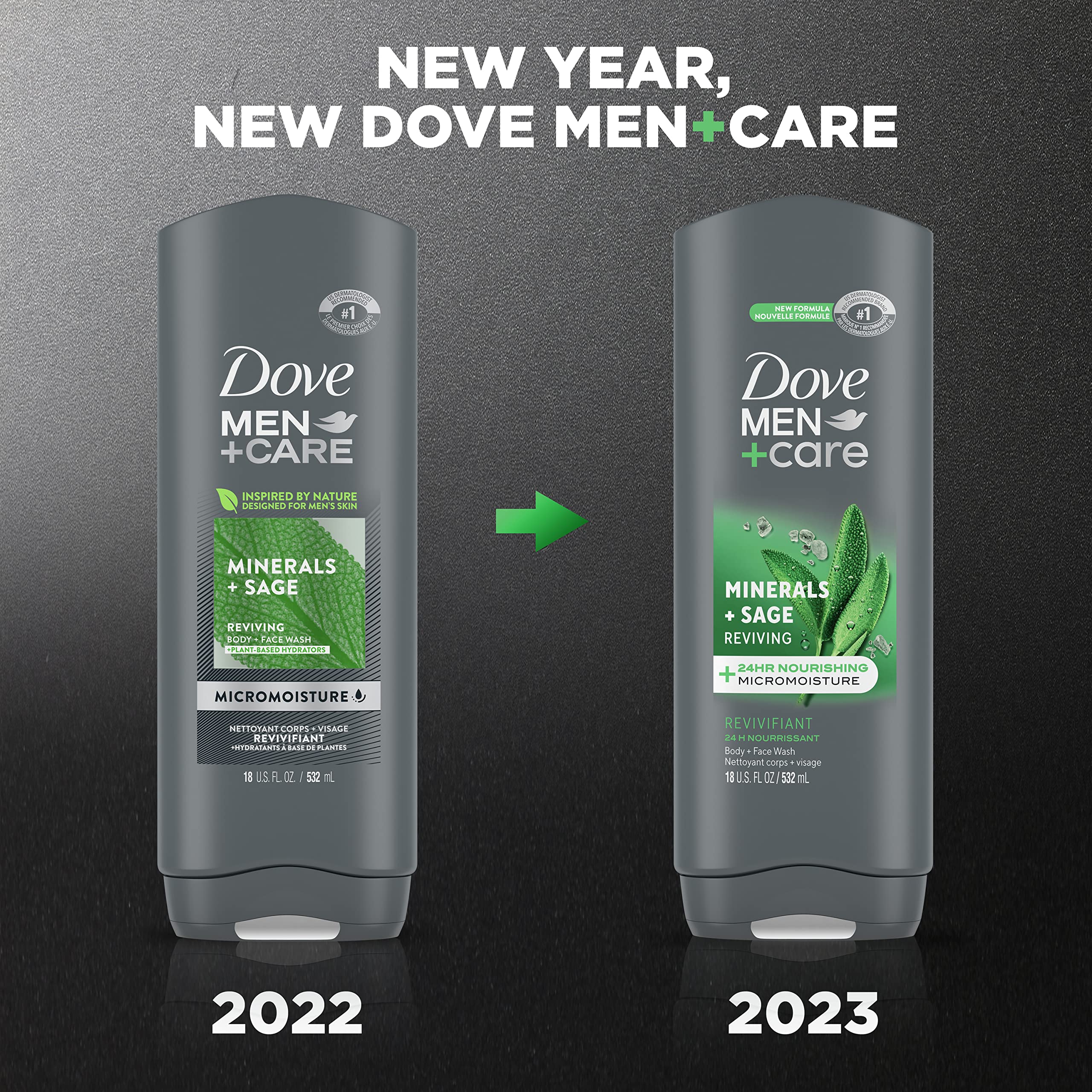 Dove Body and Face Wash Reviving Minerals + Sage Body Wash With 24 Hour - Thumbnail 2