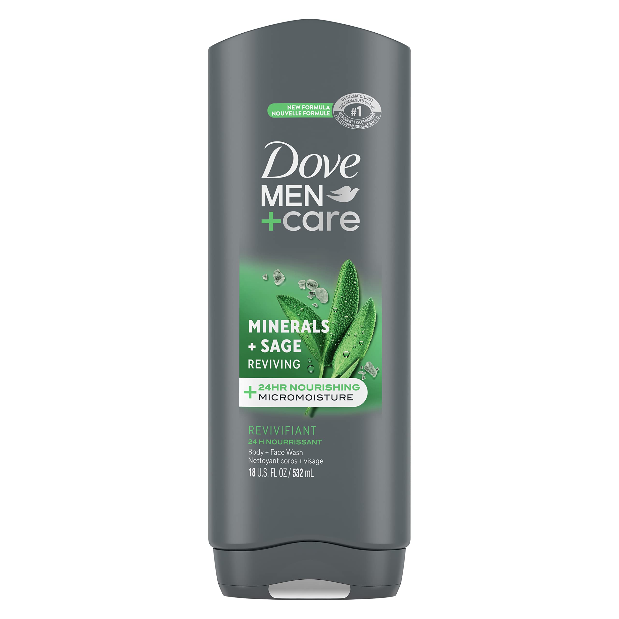 Dove Body and Face Wash Reviving Minerals + Sage Body Wash With 24 Hour