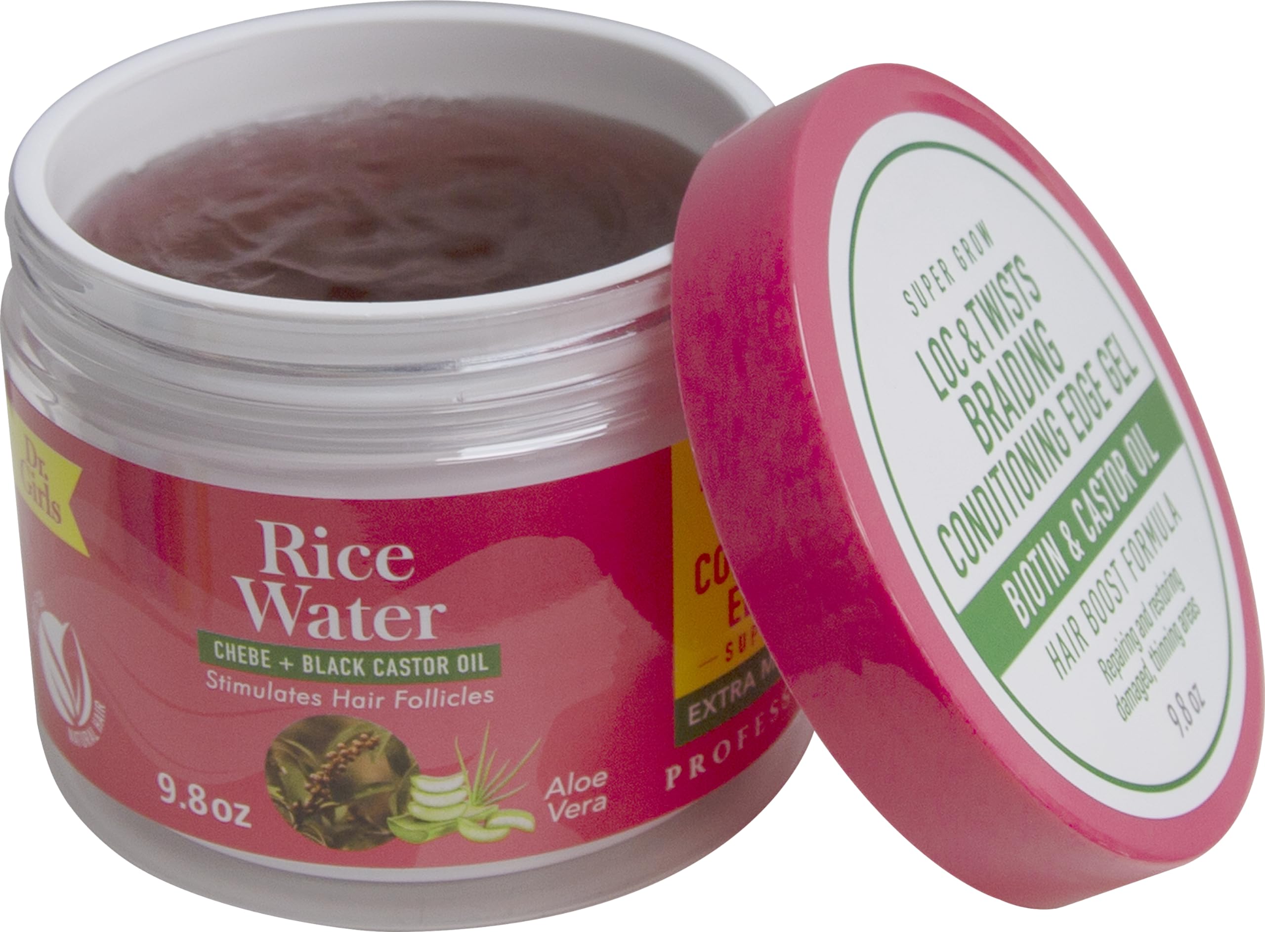 Dr Girls Locs Twists Braiding Conditioning Edge Gel/chebe and Black Castor Oil/