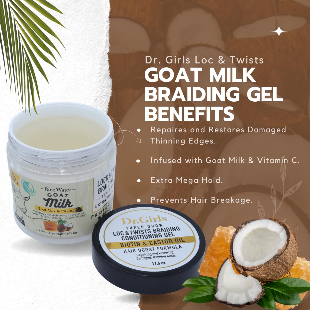 R B Collection Dr. Girls Goat Milk + Vitamin C Braiding Conditioning Edge Gel - Thumbnail 3