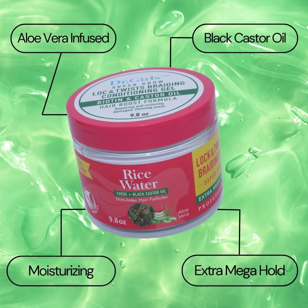 Dr Girls Super Grow Loc Twists Braiding Conditioning Gel/ / Extra Mega Hold 9.8